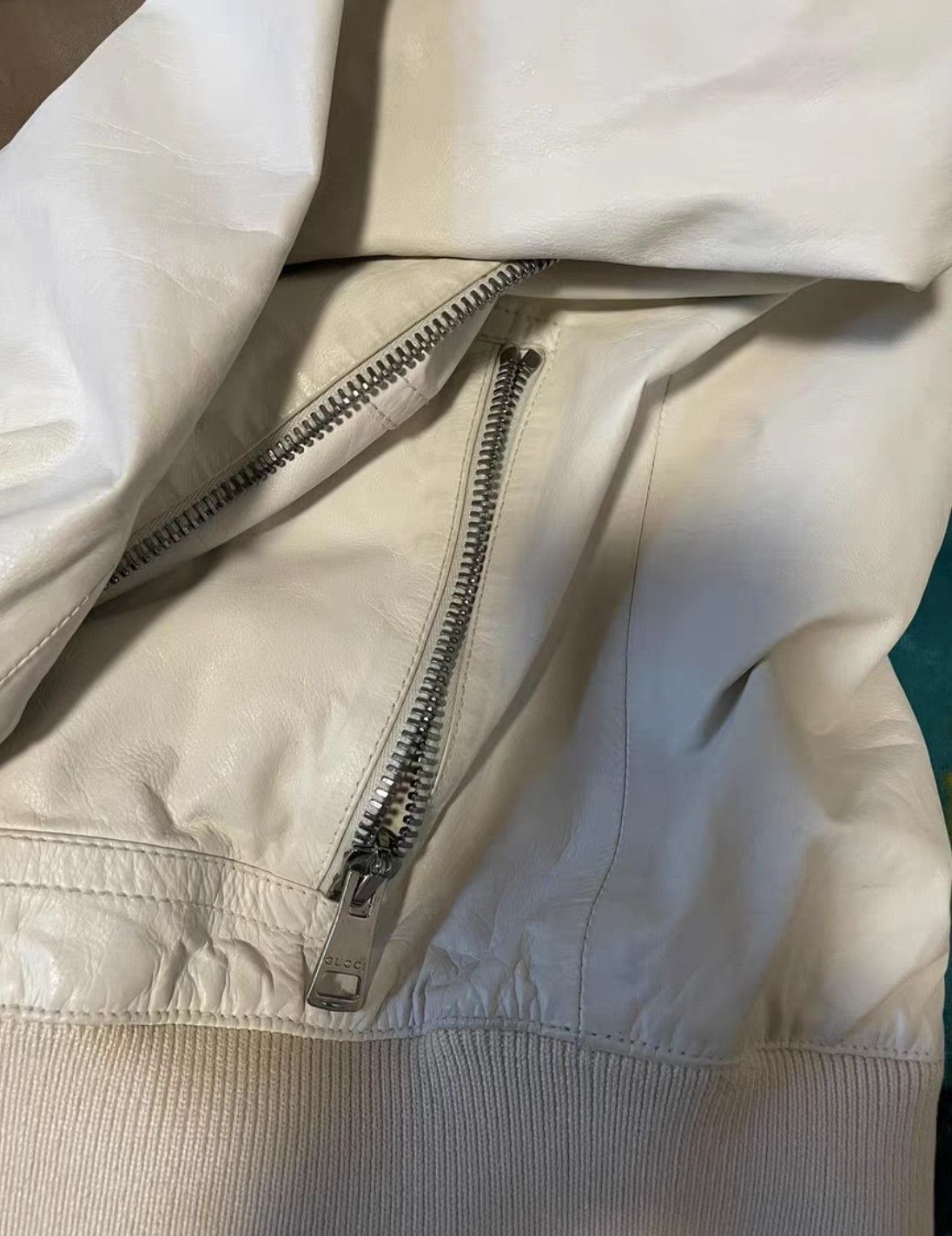 Gucci Gucci Cream Leather Bomber Jacket-2506 Size US M / EU 48-50 / 2 - 5 Thumbnail