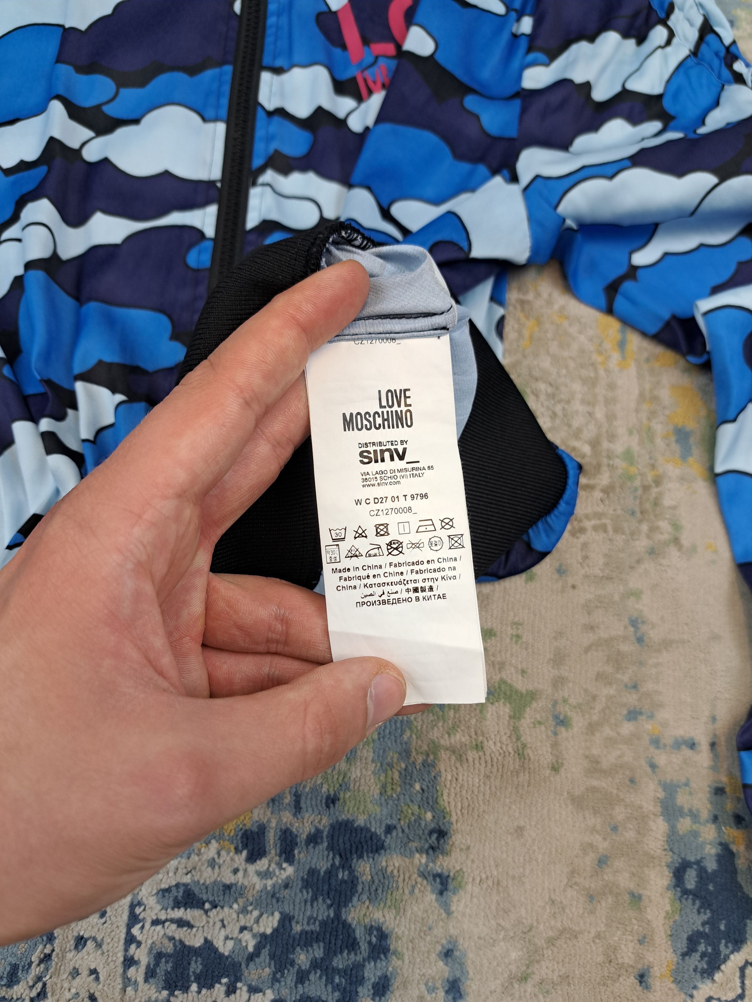 Moschino Love Moschino Fullprint Cloud Camo Bomber Jacket Size M / US 6-8 / IT 42-44 - 8 Thumbnail