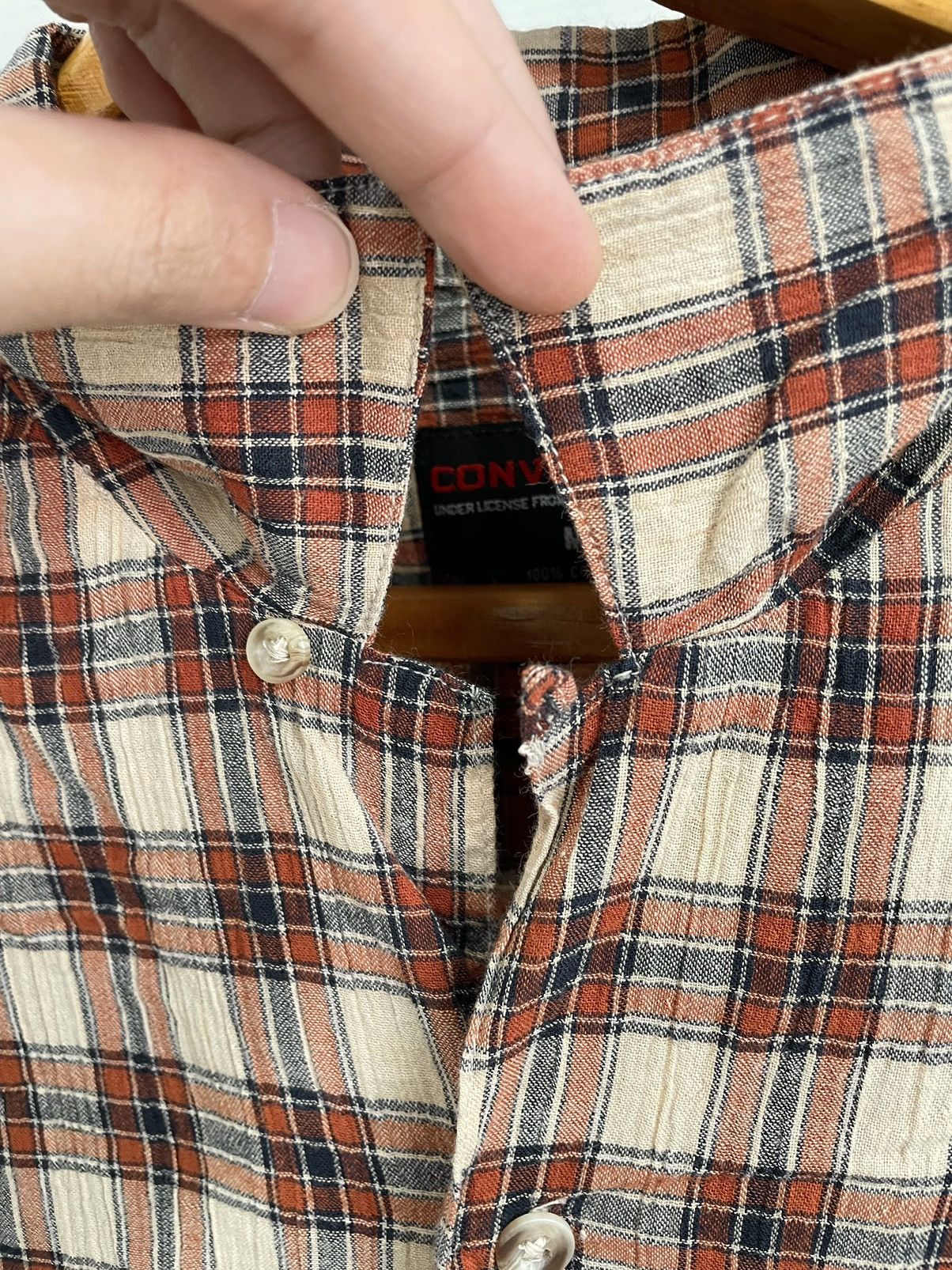 Converse × Japanese Brand × Vintage VINTAGE CONVERSE FLANNEL BUTTON UP SHORT SLEEVE SHIRT Size US XL / EU 56 / 4 - 5 Thumbnail