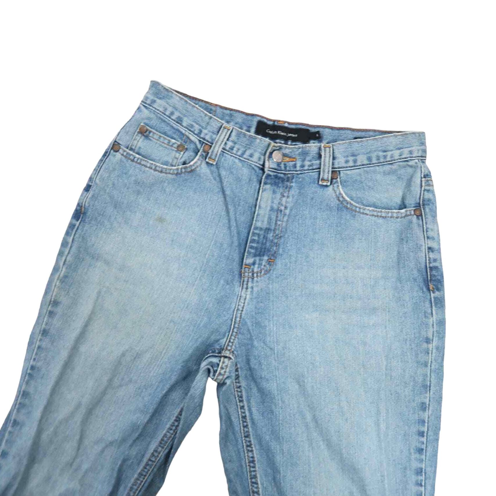 Calvin Klein VINTAGE Calvin Klein Jeans Women 8 Straight Light Wash Denim 90s High Rise Slim 30W 31Inseam Blue Mens? Women Size 30" / US 8 / IT 44 - 2 Thumbnail