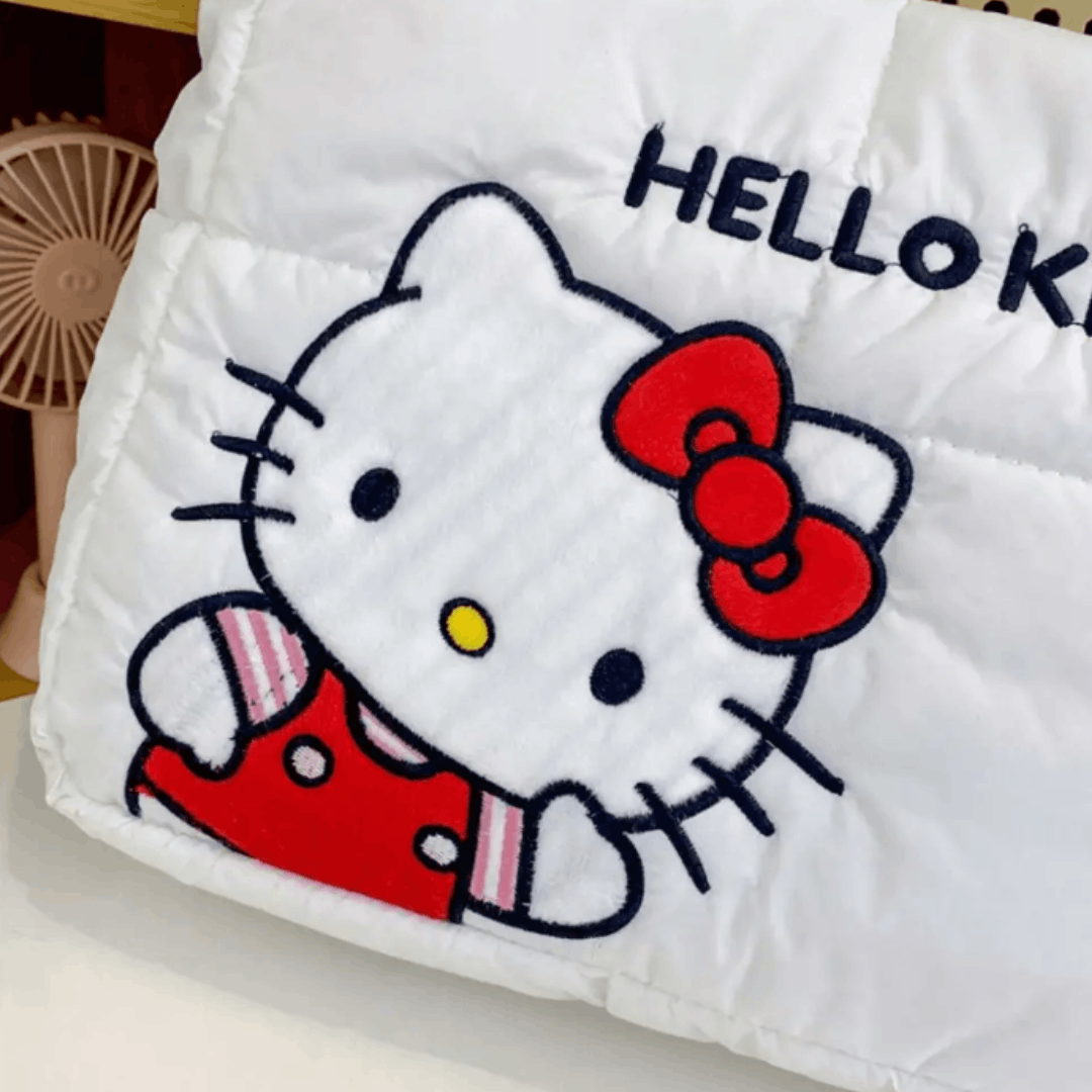 Japanese Brand HELLO KITTY Fabric Handbag, Shoulder bag, White, NEW Size ONE SIZE - 8 Thumbnail
