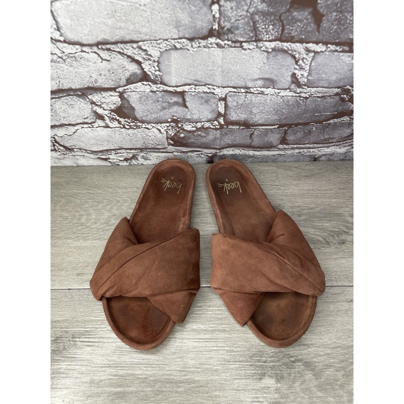 beek Beek Tesia Burnt Brown Suede Leather Slides Casual Sandals W Size US 8 / IT 38 - 14 Thumbnail