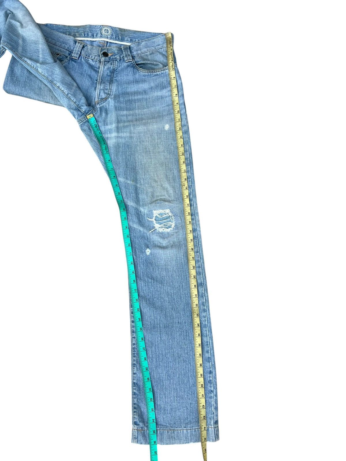 5351 POUR LES HOMMES Epoca Uomo Japan Distressed Dirty Mud Denim Bootcut Jeans Size US 32 / EU 48 - 4 Thumbnail