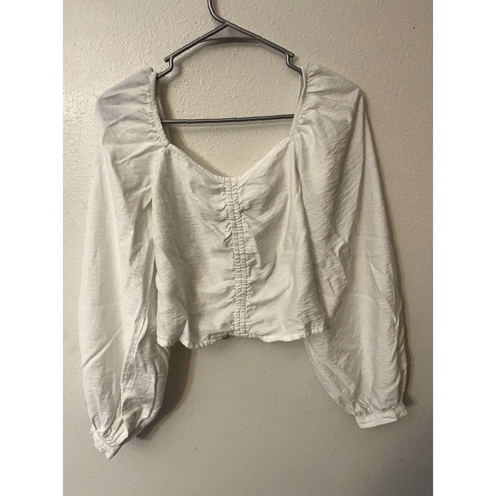 Vintage A New Day Blouse Shirt Womens Off Shoulder Cropped Long Sleeve White S Size S / US 4 / IT 40 - 3 Thumbnail