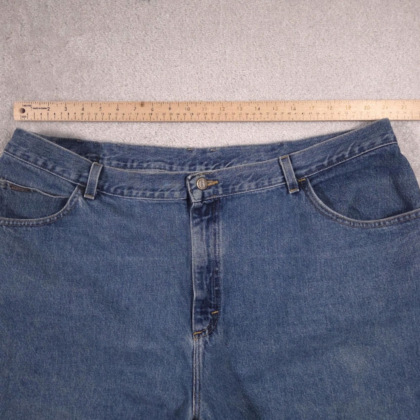 Vintage Riders Jeans Womens 24W Blue Medium Wash High Rise Relaxed Fit Tapered Denim Jeans Size 42" / US 20 - 7 Thumbnail