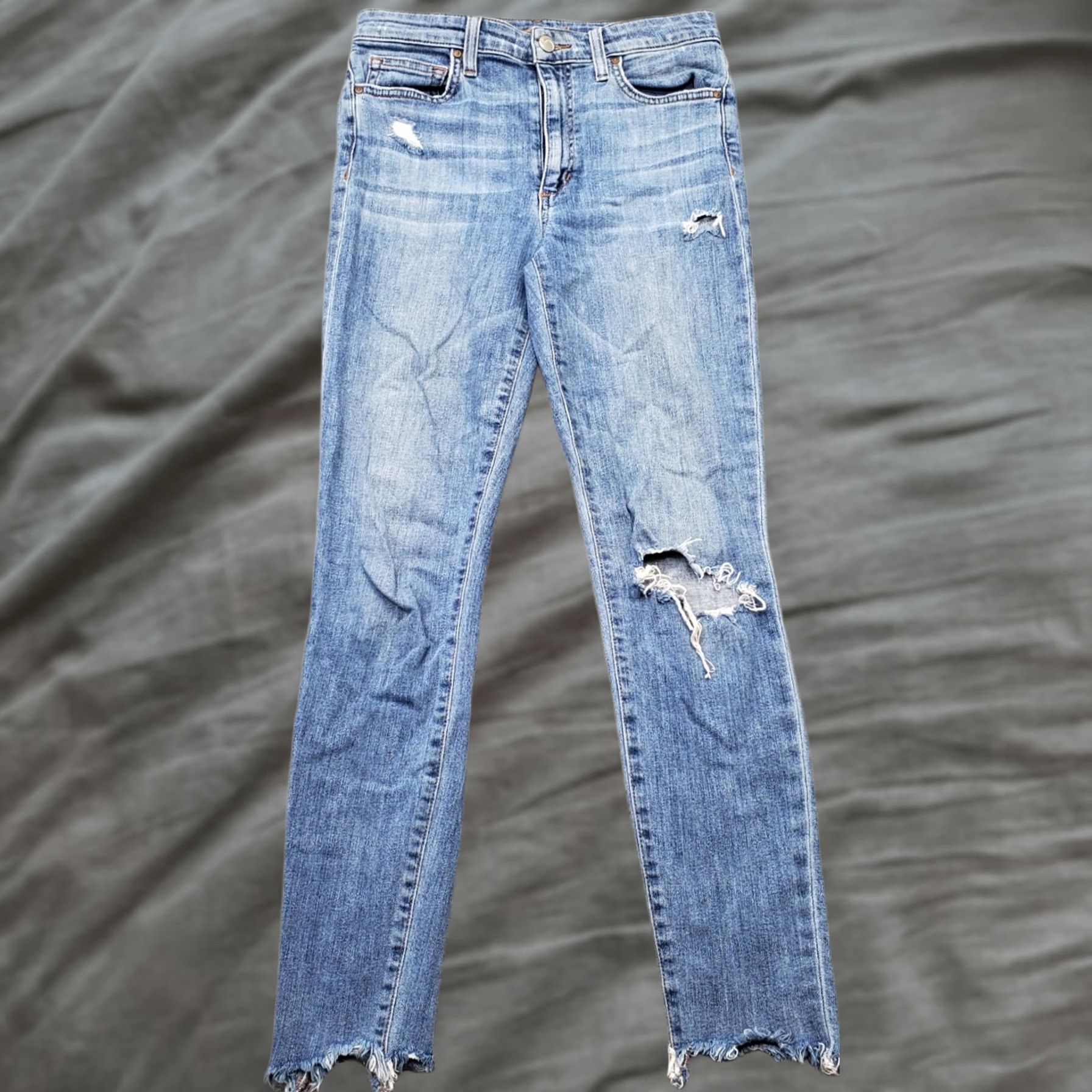 Vintage Joe's Jeans Womens 26 Blue Denim Stretch Ankle Skinny High Rise Jeans - 5-Pocket, Distressed Boho Size 26" / US 2 / IT 38 - 1 Thumbnail