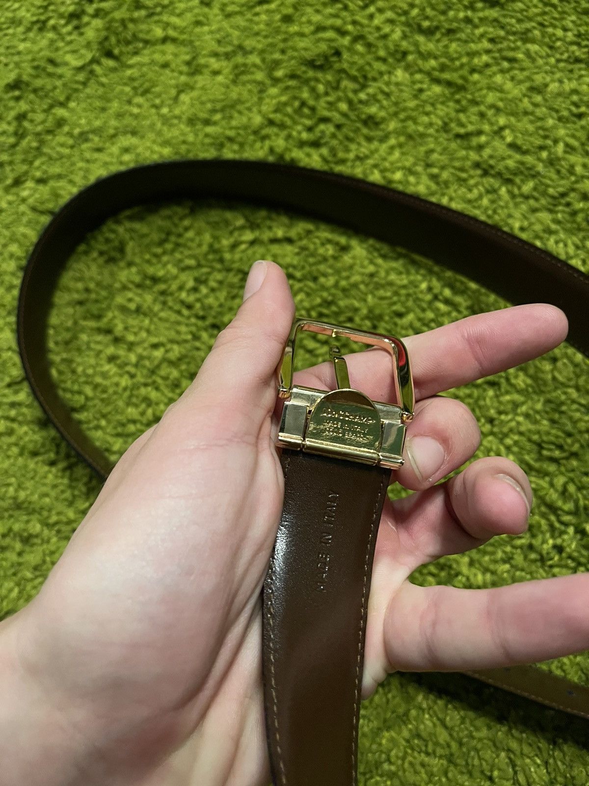 Cowboy Equipment × Genuine Leather × Longchamp Longchamp real leather belt Size 36 - 4 Thumbnail