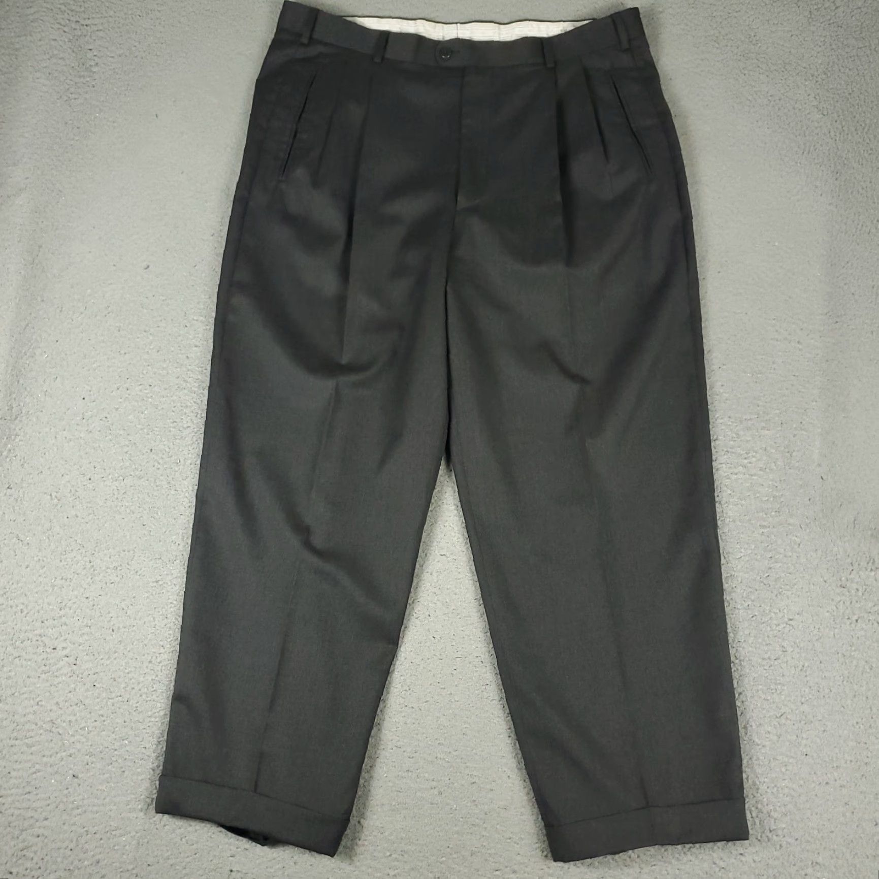Zanella Zanella Pants Mens 36x28 Gray Wool Pleated Trousers Chino Dress Pants Cuffed Straight Pocket Slacks Brand Zanella Men Regular Vintage No Size US 36 / EU 52 - 2 Thumbnail