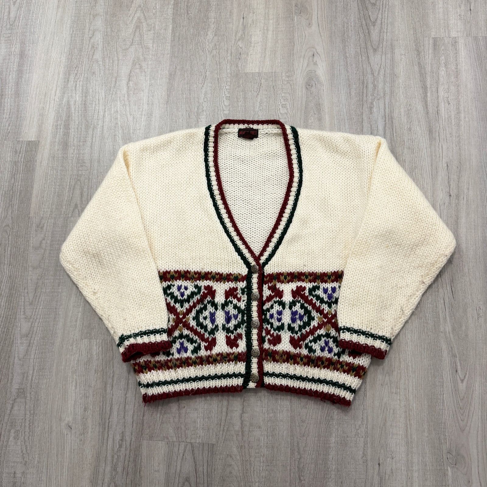 Vintage Vintage Memphis Jones Cardigan Sweater Size Medium Cream Size M / US 6-8 / IT 42-44 - 1 Thumbnail