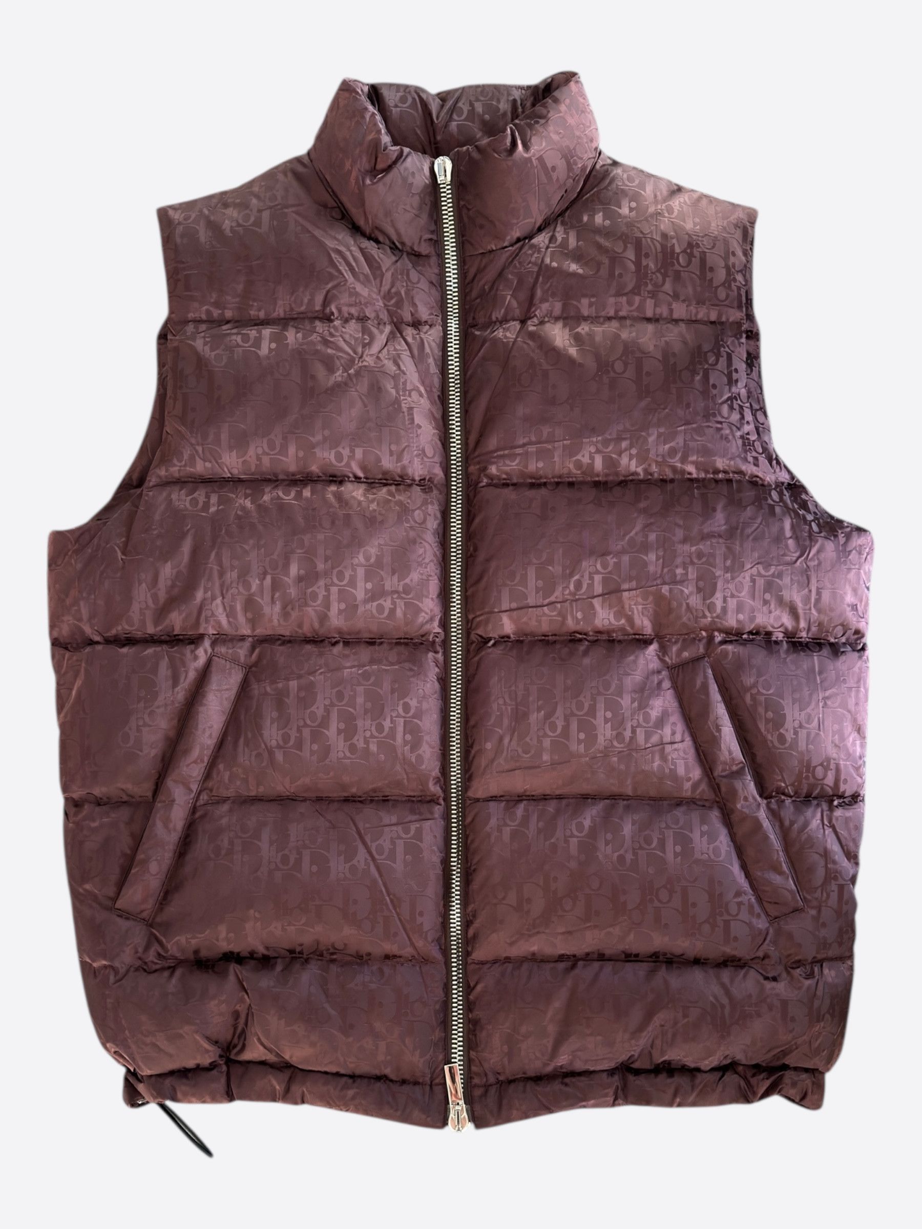 Dior Dior Burgundy Oblique Puffer Vest Size US L / EU 52-54 / 3 - 1 Thumbnail