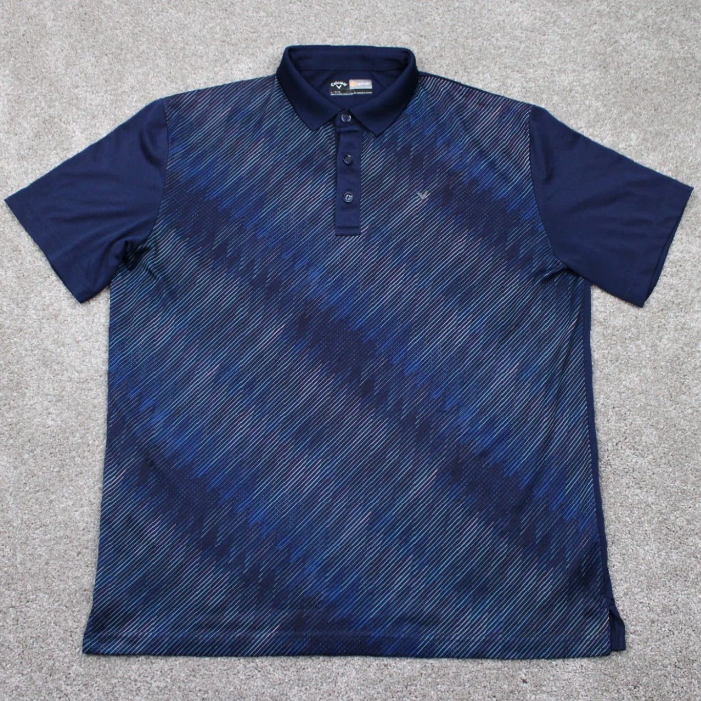 Callaway Callaway Opti-Dri Polo Shirt Men Large Blue Abstract Polyester S/S Pullover Golf Size US L / EU 52-54 / 3 - 2 Thumbnail
