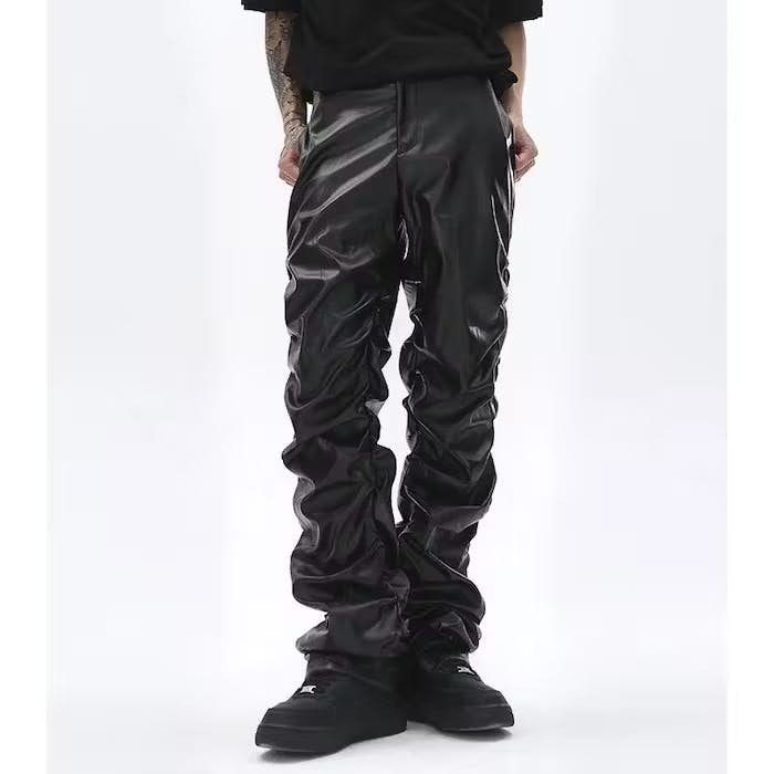 Japanese Brand × Vintage Loose Ruched Casual Pu Leather Pants Size US 32 / EU 48 - 11 Thumbnail