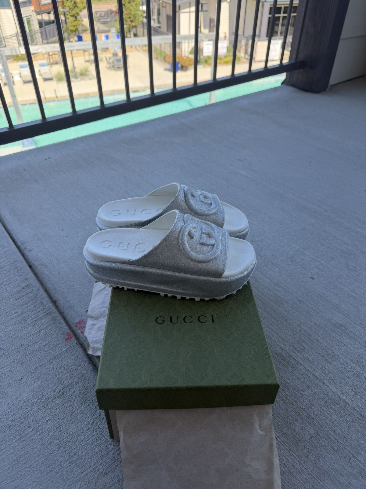 Gucci Glitter rubber platform Gucci slides. Size US 6 / IT 36 - 6 Thumbnail