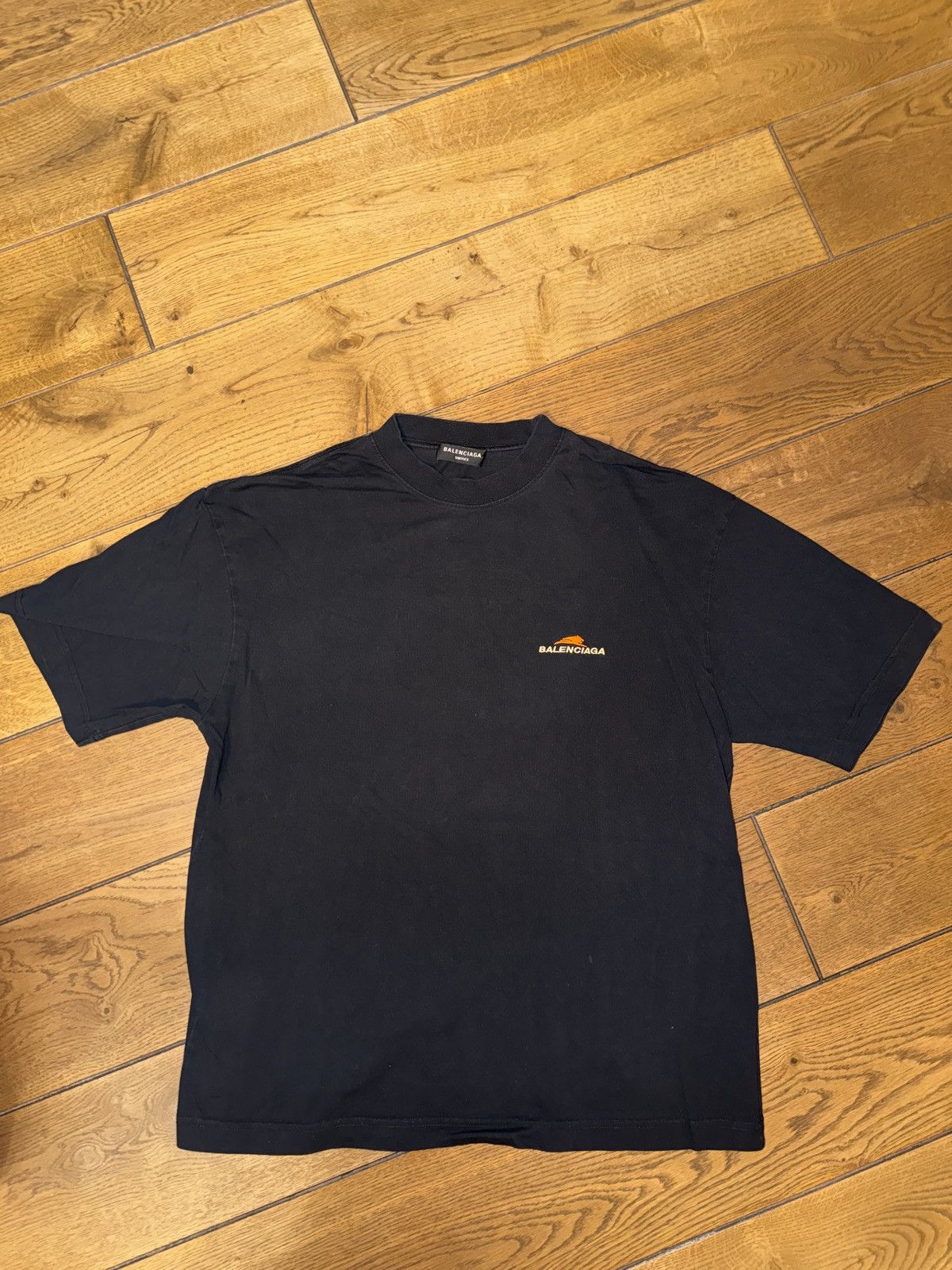 Balenciaga Balenciaga Panther Logo Medium Fit Tee Black/Orange Size US M / EU 48-50 / 2 - 2 Thumbnail