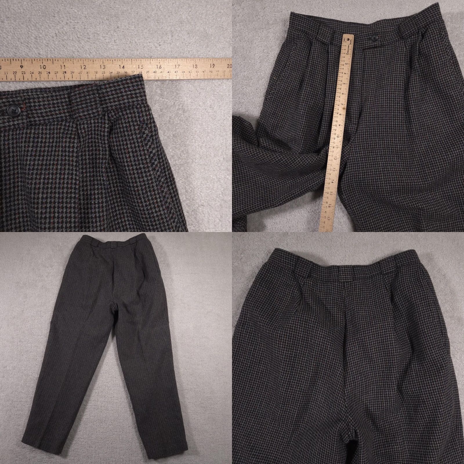 Vintage Norton McNaughton Pants Womens 14 Gray Wool Blend Pleated Lined Dress Trousers Size 36" / US 14 / IT 50 - 9 Thumbnail