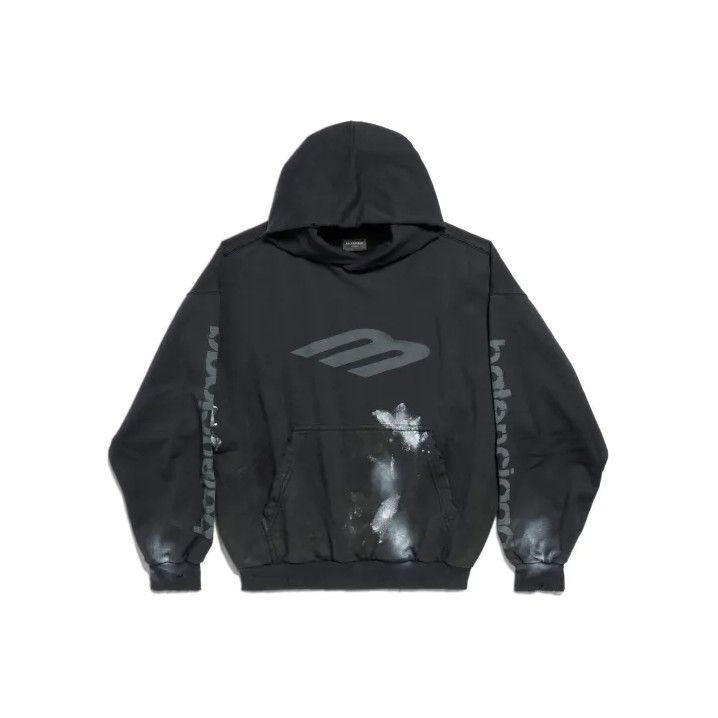 Balenciaga Balenciaga 3B Stencil Hoodie in Black Size US L / EU 52-54 / 3 - 1 Thumbnail