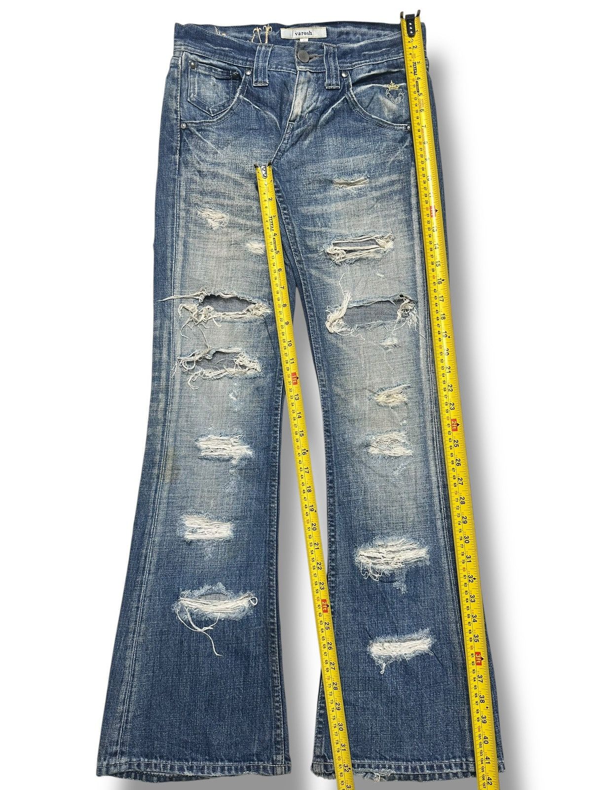 Vintage Vintage Varosh Bell-Bottom Flare Distressed Ripped Faded 💥 Size US 30 / EU 46 - 16 Thumbnail