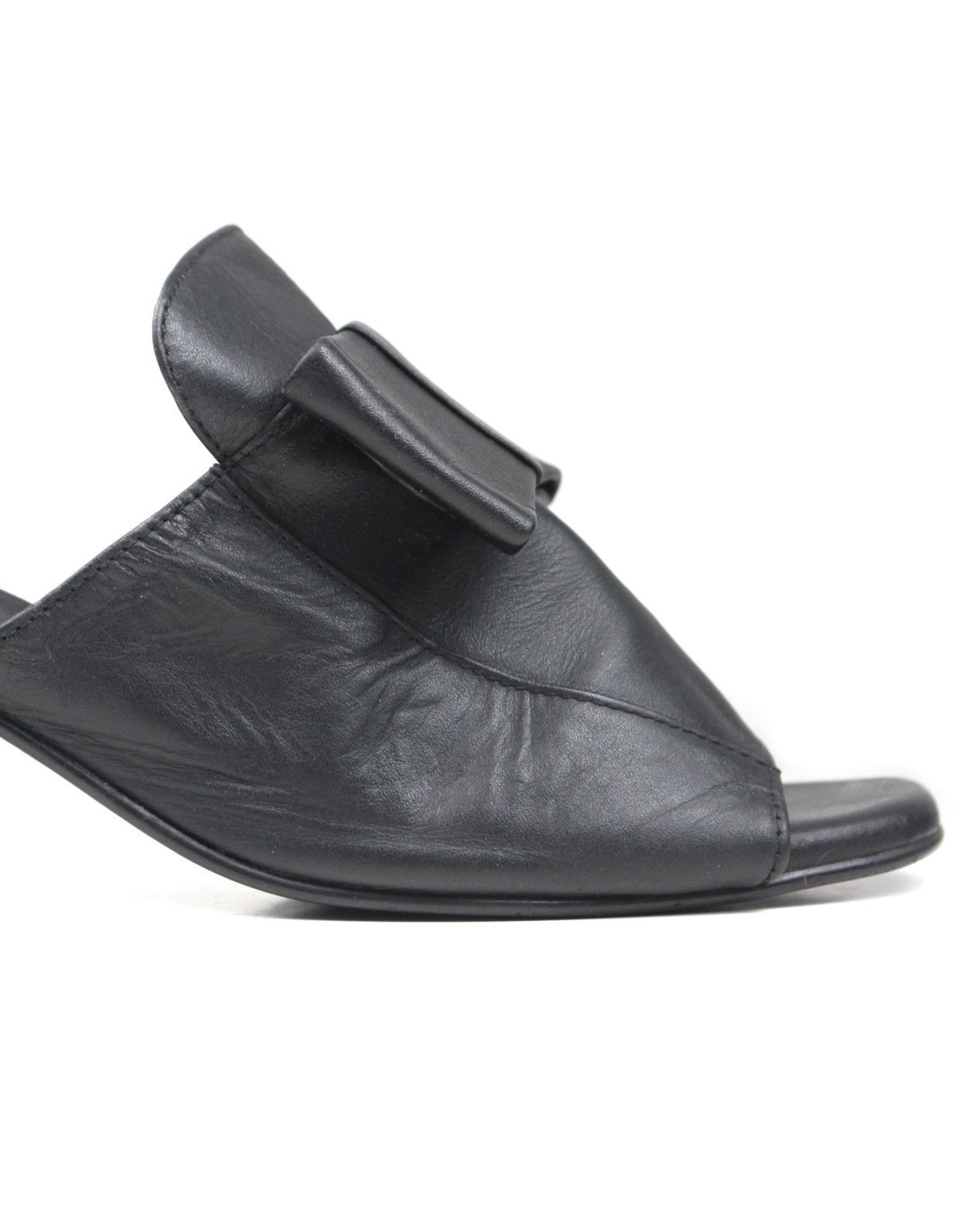 Japanese Brand 2000S JAPANESE MADE SCULPTURAL SPHERE-HEEL LEATHER MULES Size US 7.5 / IT 37.5 - 6 Thumbnail
