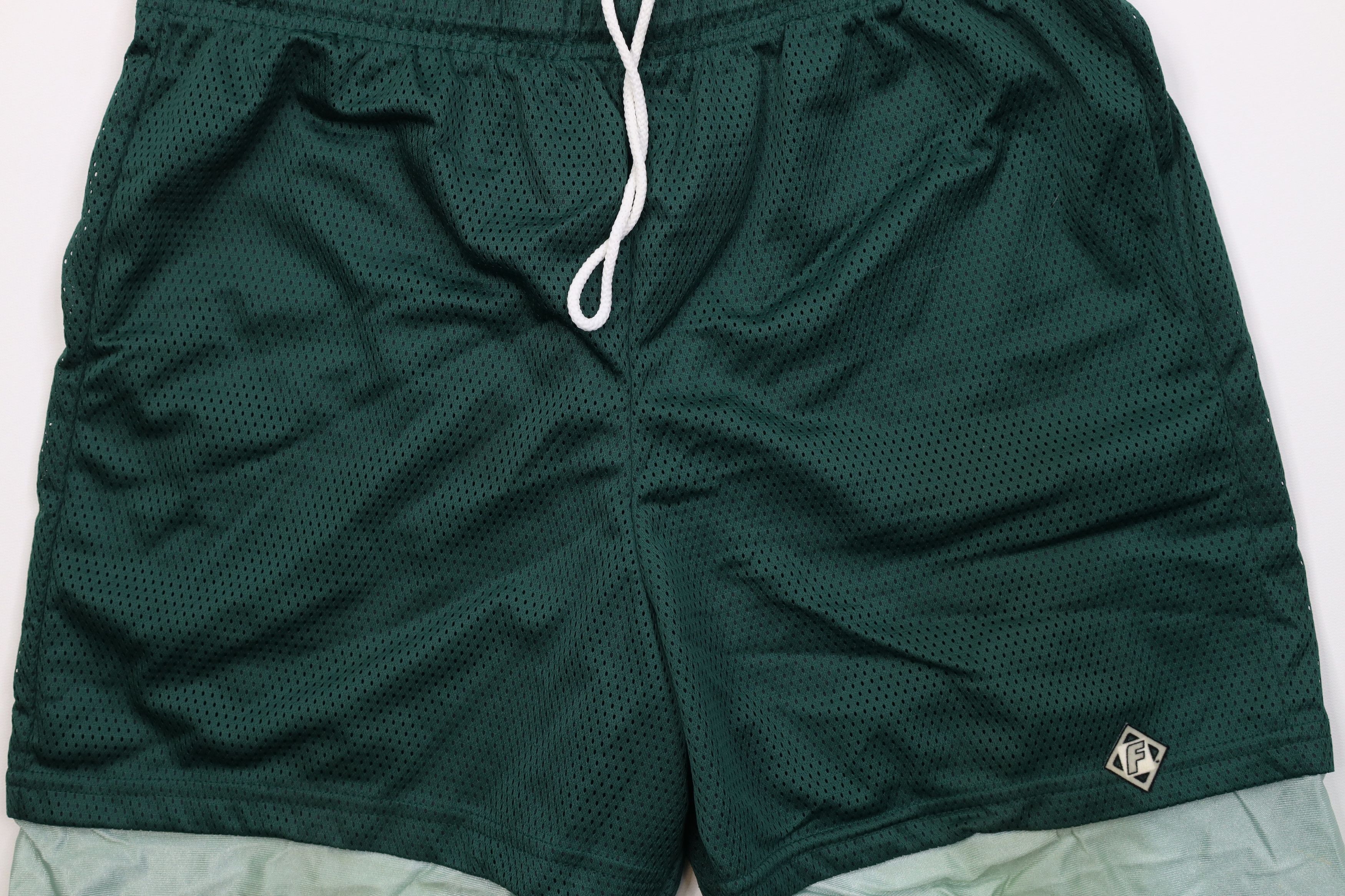 Vintage Vintage 90s Streetwear Layered Above Knee Mesh Shorts Green Size US 32 / EU 48 - 3 Thumbnail
