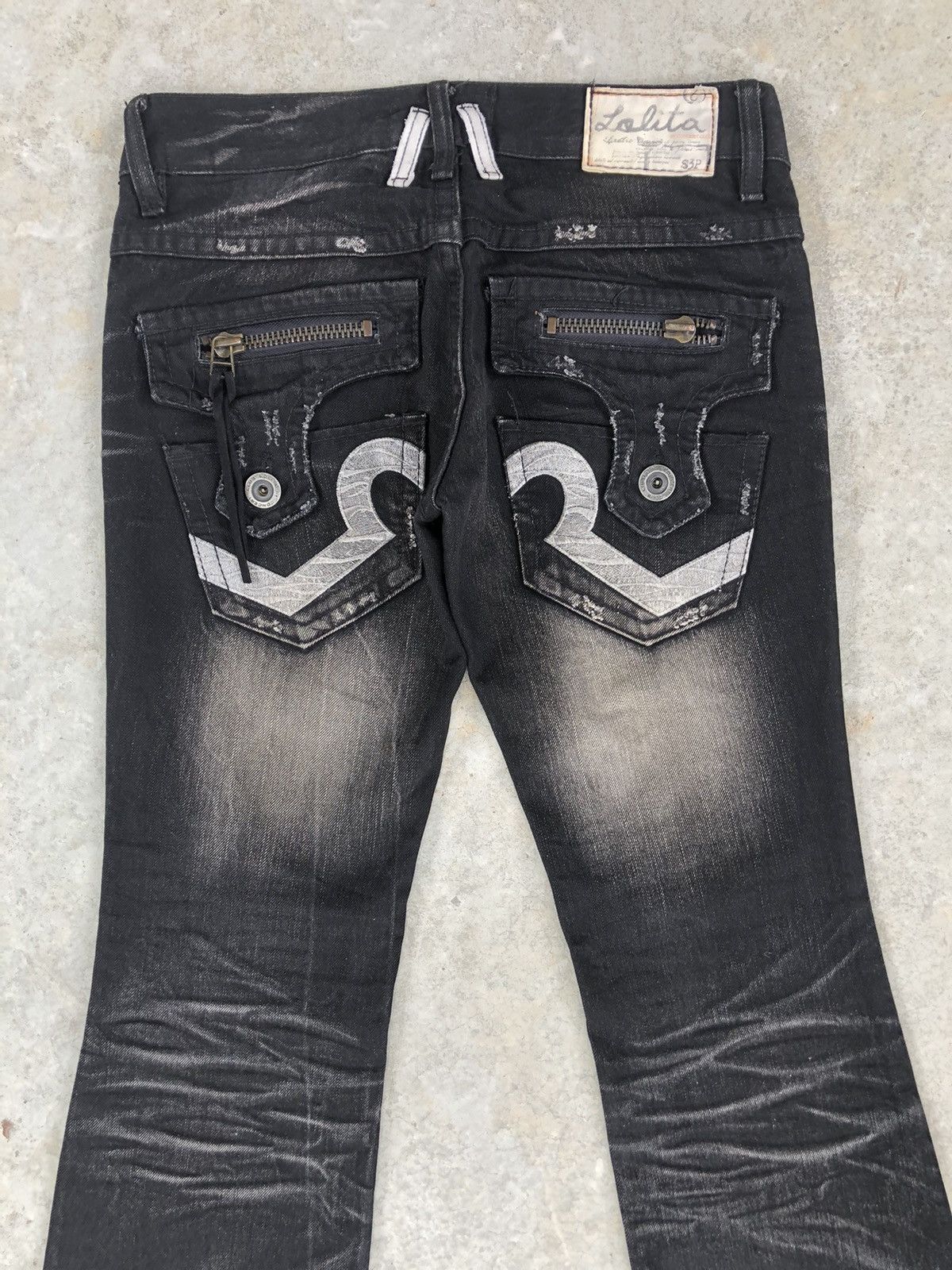 If Six Was Nine Rare Lolita Flared Jeans Distressed Jeans Size US 31 - 8 Thumbnail