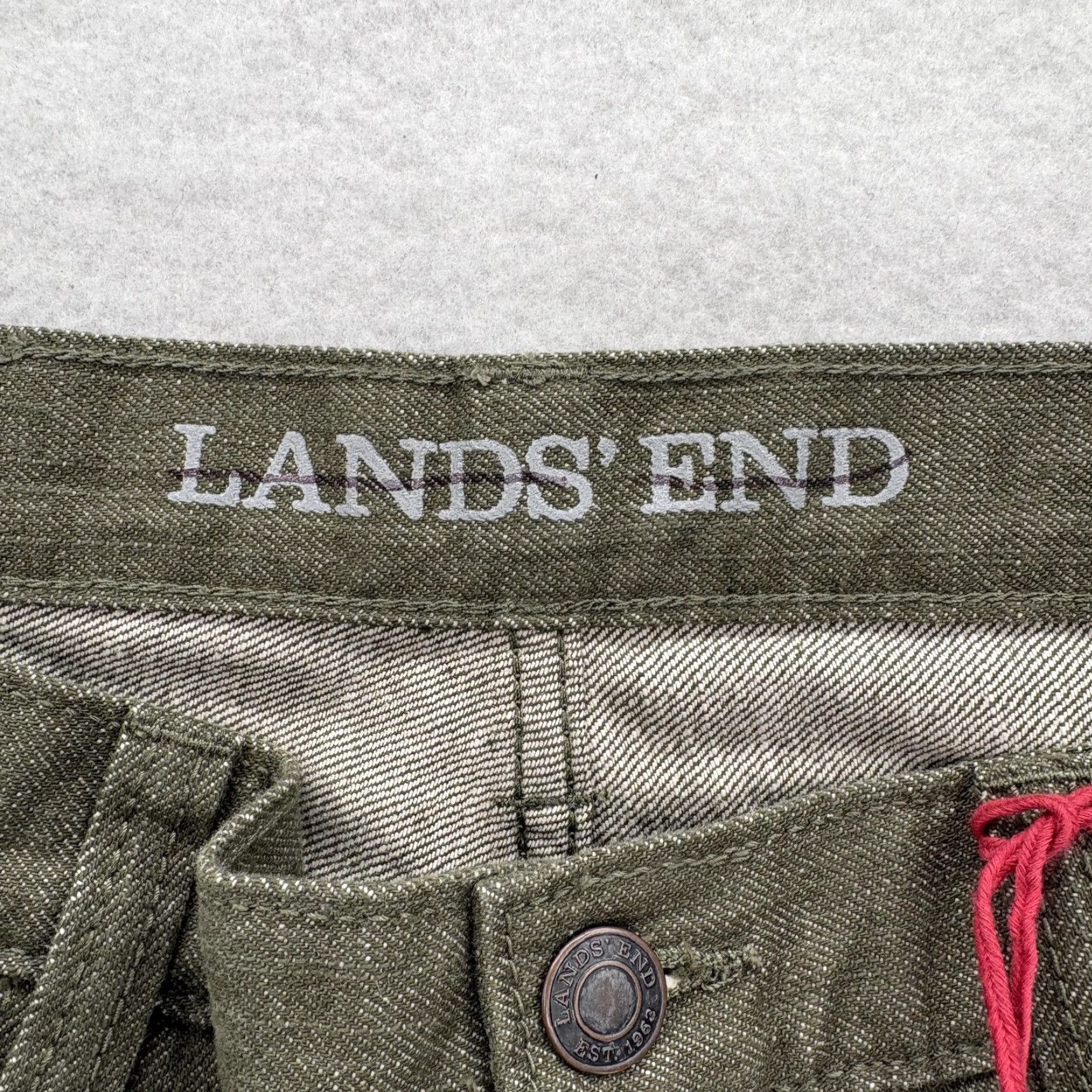 Lands' End Lands' End Traditional Fit Jeans Mens 33x34 Green Medium Wash Denim Straight NWT Size US 33 - 5 Thumbnail
