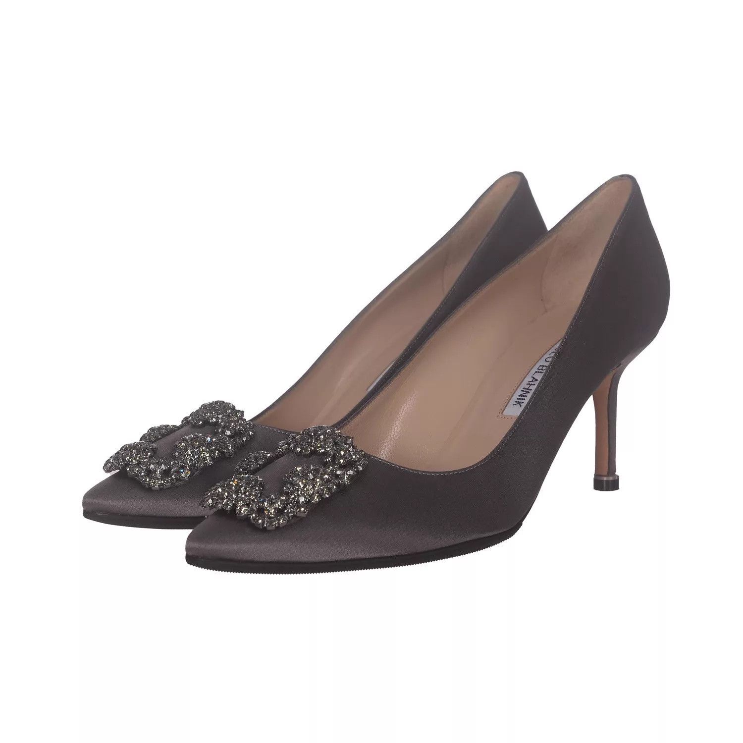 Manolo Blahnik Manolo Blahnik Satin Crystal Buckle Heels 37 Size US 6.5 / IT 36.5 - 1 Thumbnail