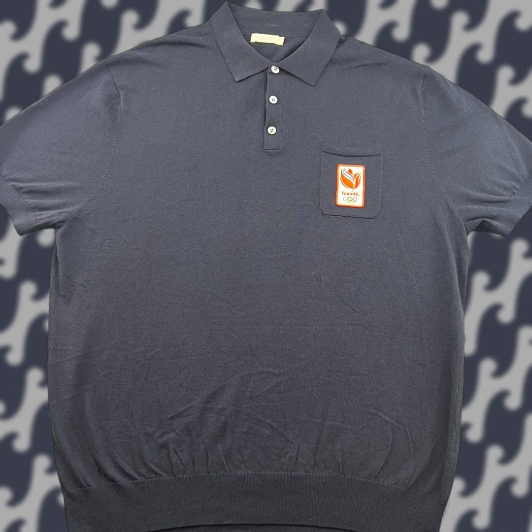 Suitsupply Suitsupply Netherlands Olympic Team Polo Shirt Mens 3XL Blue Short Sleeves Polo Shirt Men 3XL Blue Short Sleeve Sportswear Shirt Size US XXL / EU 58 / 5 - 1 Thumbnail