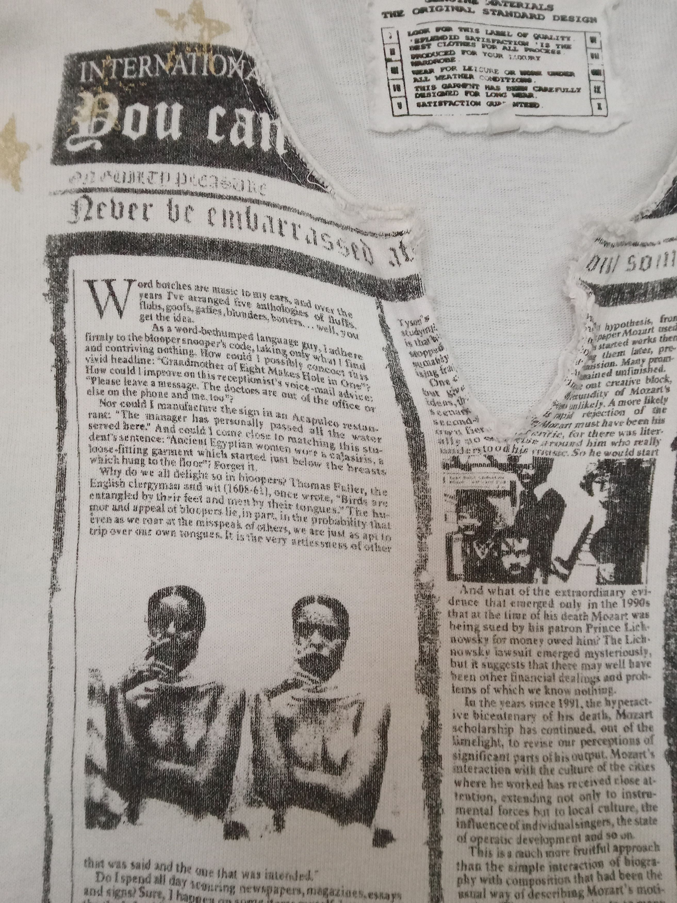 Japanese Brand Splendid Satisfaction Newspaper Gazette Design Top Size L / US 10 / IT 46 - 6 Thumbnail