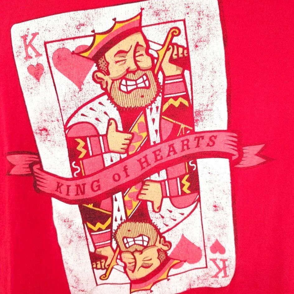 Vintage VINTAGE King Of Hearts T Shirt Mens XL Red 90s Cards Gambling Poker Honors Shirt Mens XL Red 90s King Of Hearts T-Shirt Size US XL / EU 56 / 4 - 3 Thumbnail