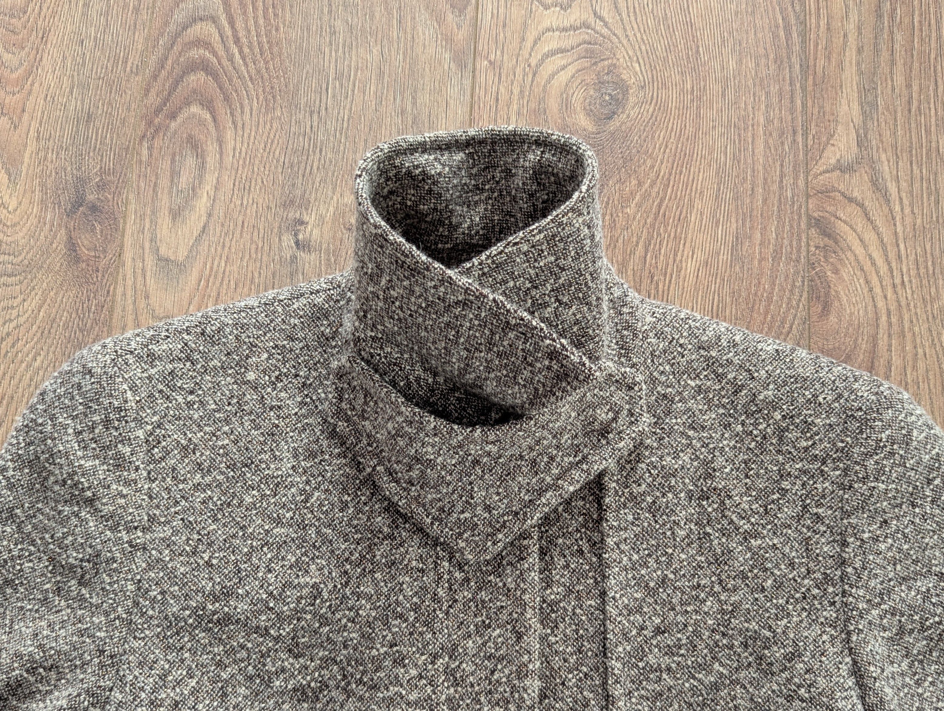 Akris AKRIS Wool Tweed Pattern Long Coat Gray Luxury Brand Size M / US 6-8 / IT 42-44 - 7 Thumbnail