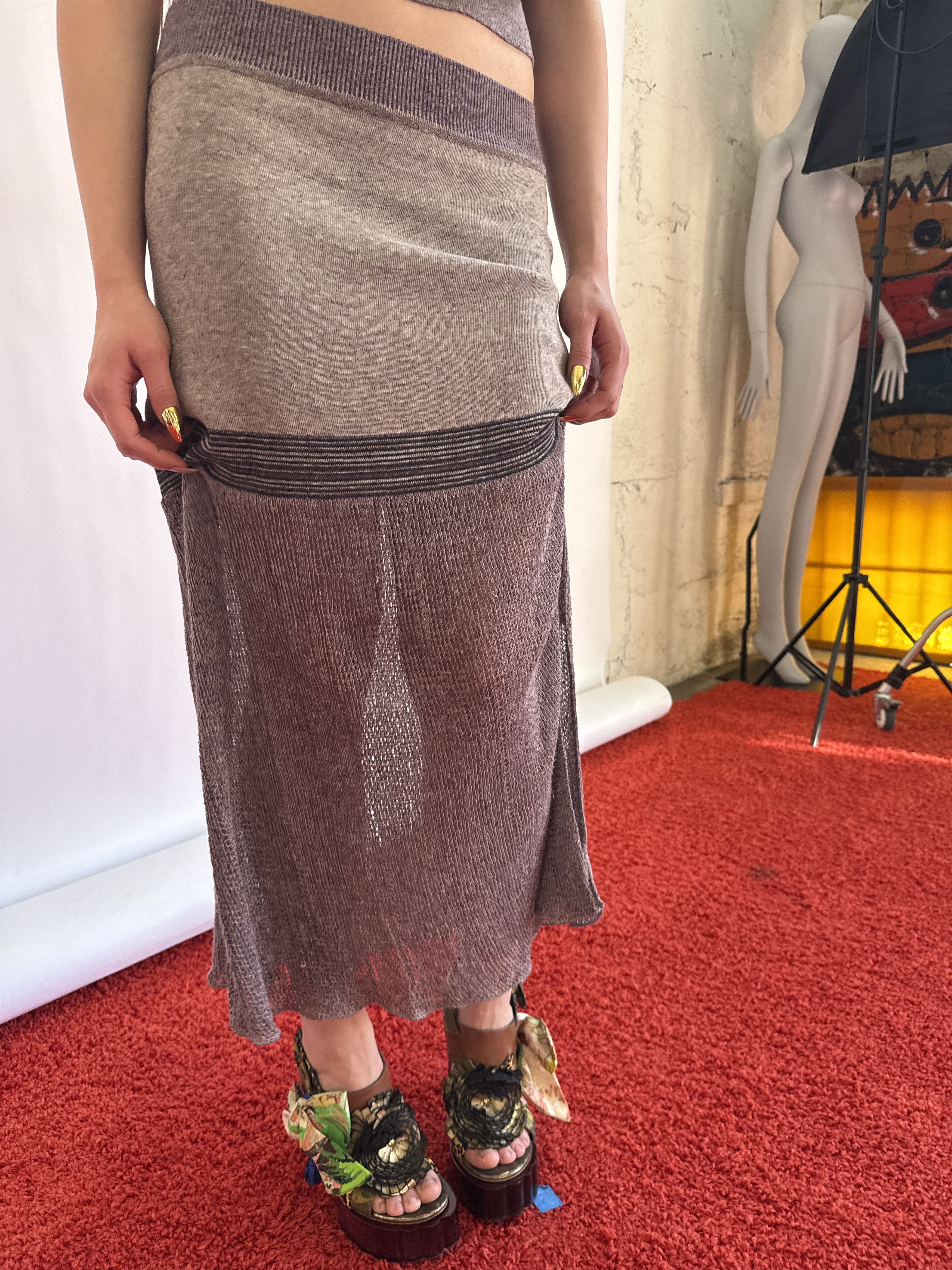 Vivienne Westwood 730$ New Expandable Gold Label 2014 Silk Yarn Skirt Size 28" / US 6 / IT 42 - 3 Thumbnail