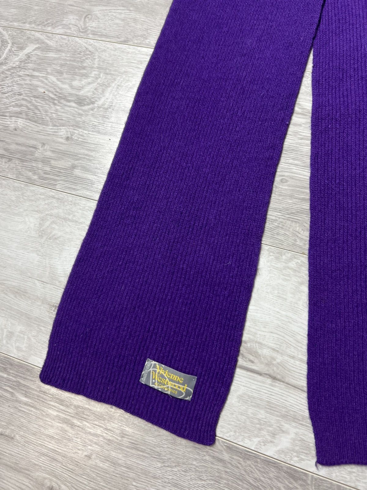 Vivienne Westwood Vivienne Westwood Ribbed Scarf Muffler Embroidered Orbs Logo Size ONE SIZE - 8 Thumbnail