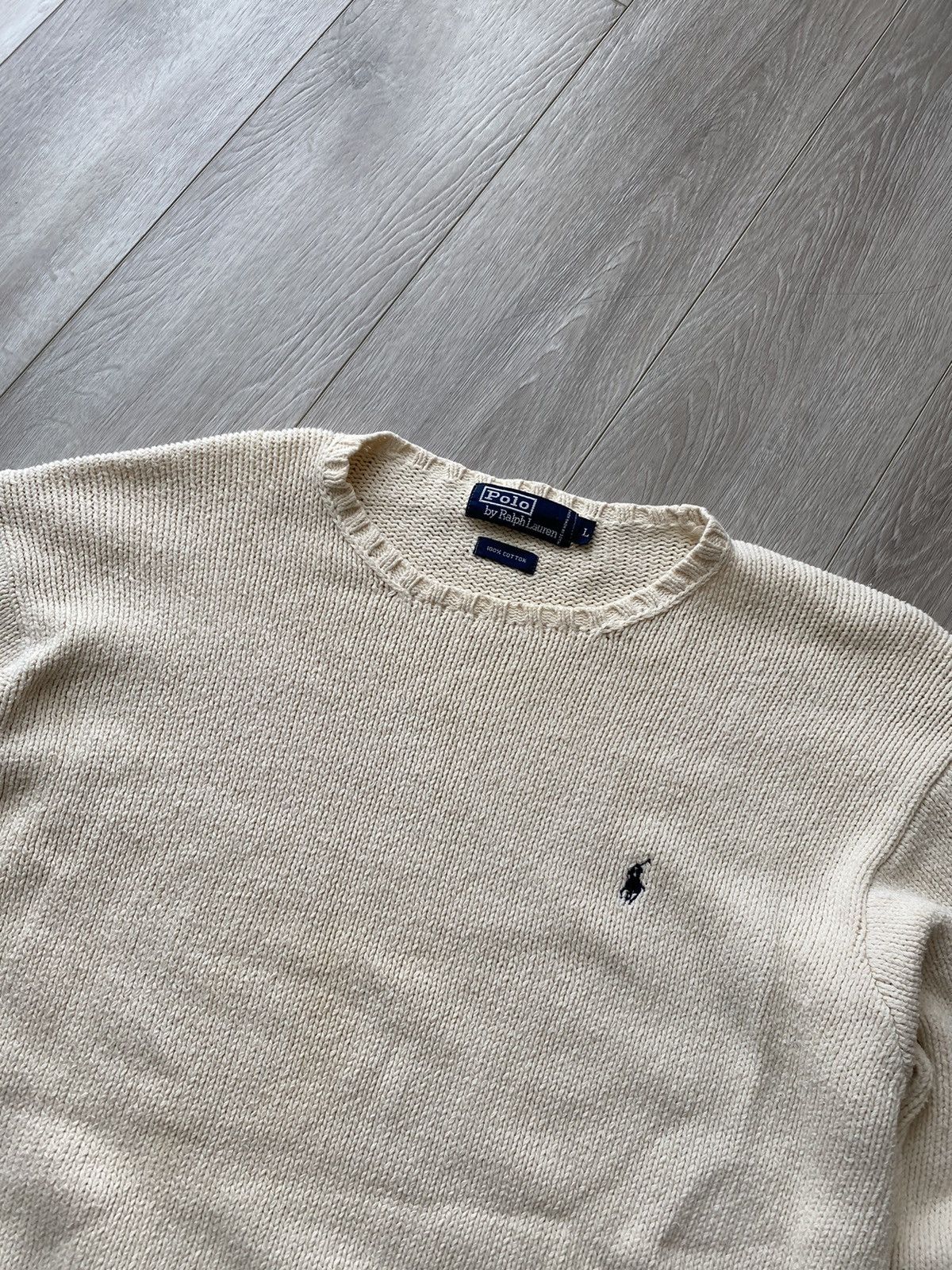 Polo Ralph Lauren Vintage Polo Ralph Lauren RL Beige Knitted Sweater Size US L / EU 52-54 / 3 - 6 Thumbnail