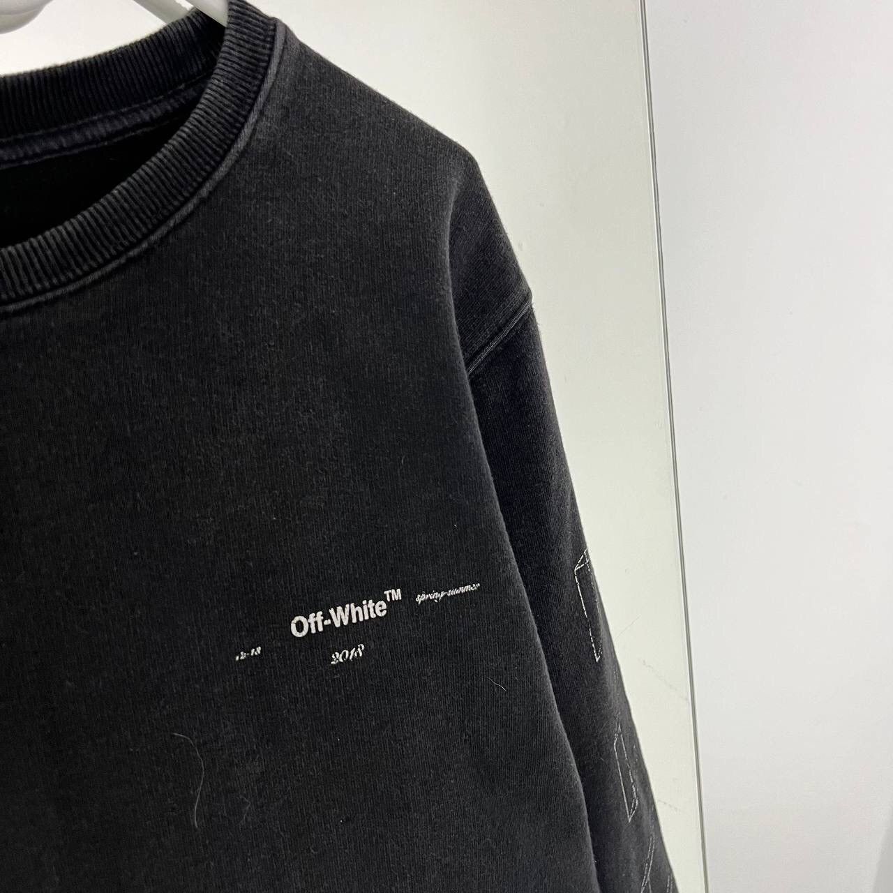 Vintage Boxy Fit Y2k Style Sweatshirt Big Logo Off White Style Size US XS / EU 42 / 0 - 4 Thumbnail
