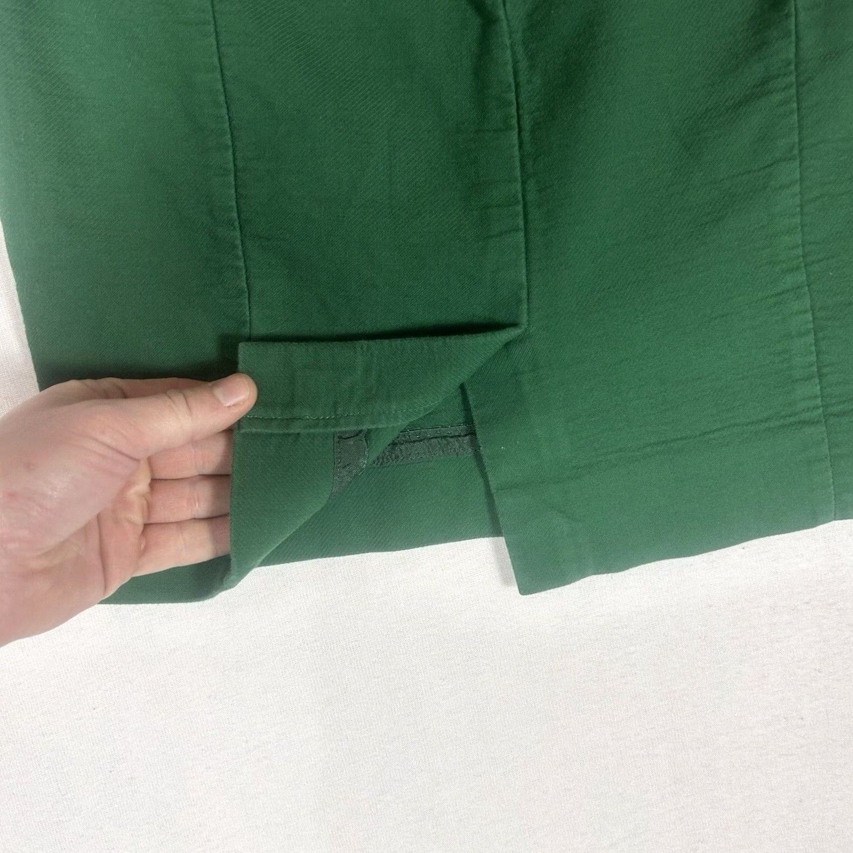 J.Crew VINTAGE J. Crew The Pencil Skirt Womens 0P Petites Green Work Professional Short Office Slit Size 25" / US 0 / IT 36 - 6 Thumbnail