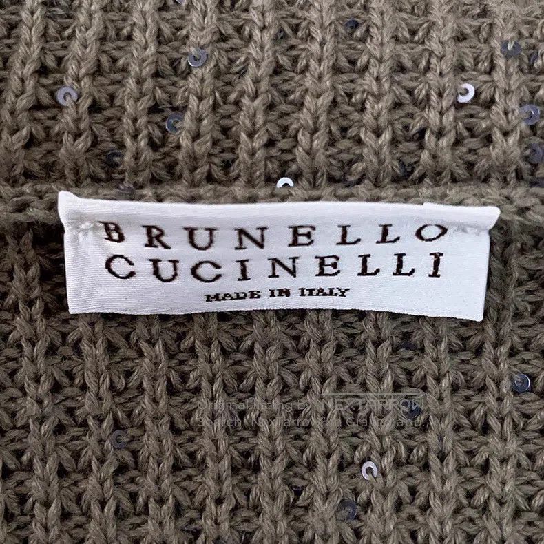 Brunello Cucinelli Brunello Cucinelli Fully Glitter Knitted Jacket, Khaki Gre Size XS / US 0-2 / IT 36-38 - 7 Thumbnail