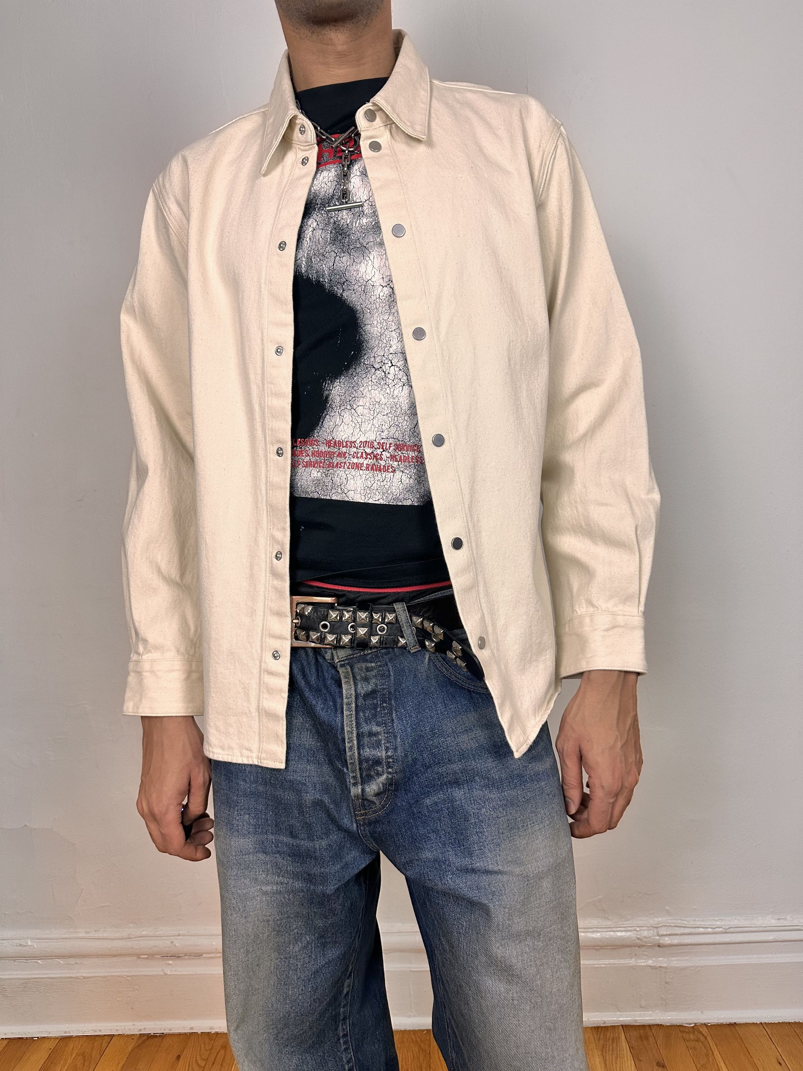 Helmut Lang New Helmut Lang Creme Denim Shirt - Large Size US L / EU 52-54 / 3 - 6 Thumbnail