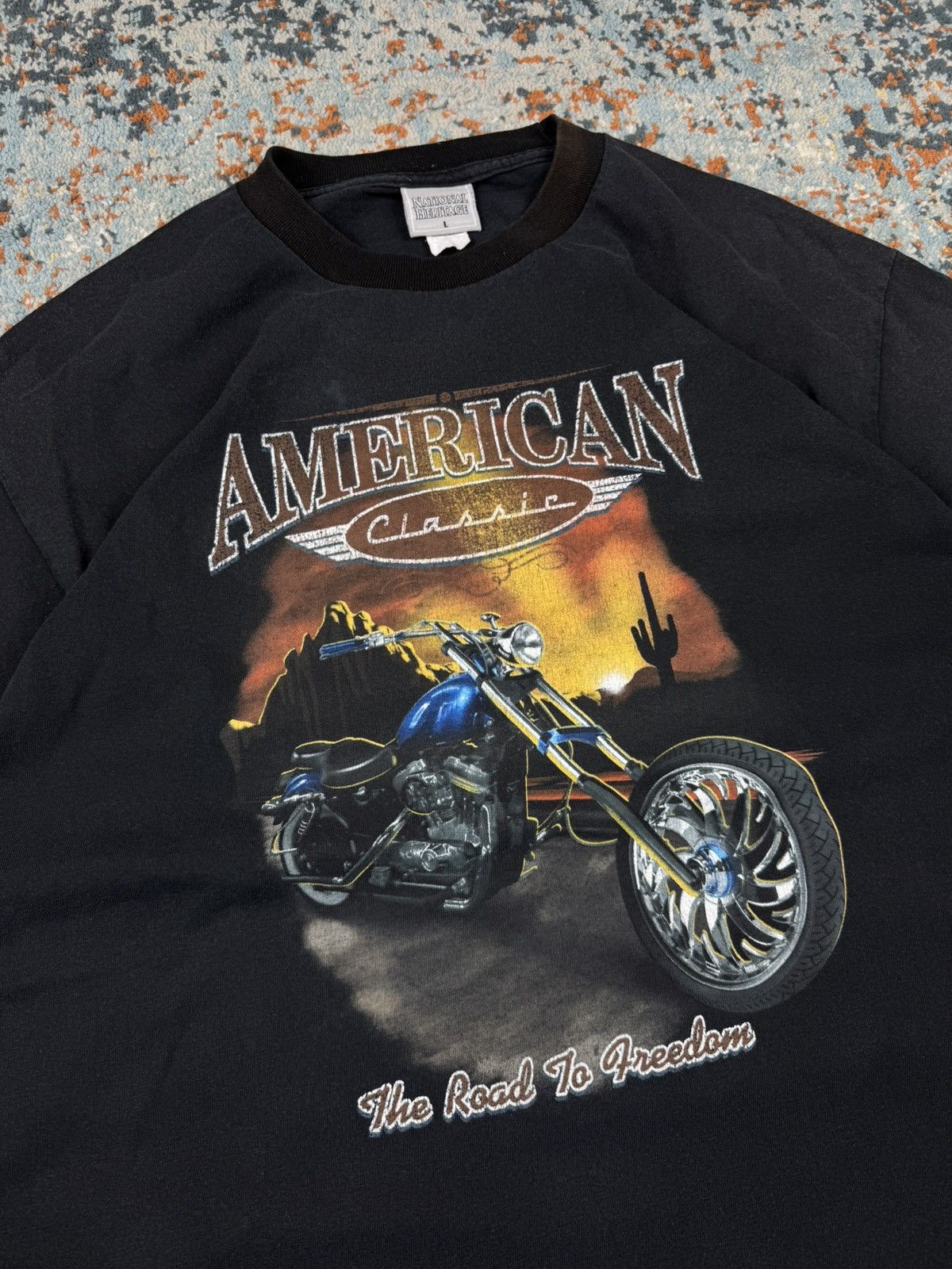 Vintage Vintage 90s American classic chopper graphic tee harley usa Size US L / EU 52-54 / 3 - 4 Thumbnail
