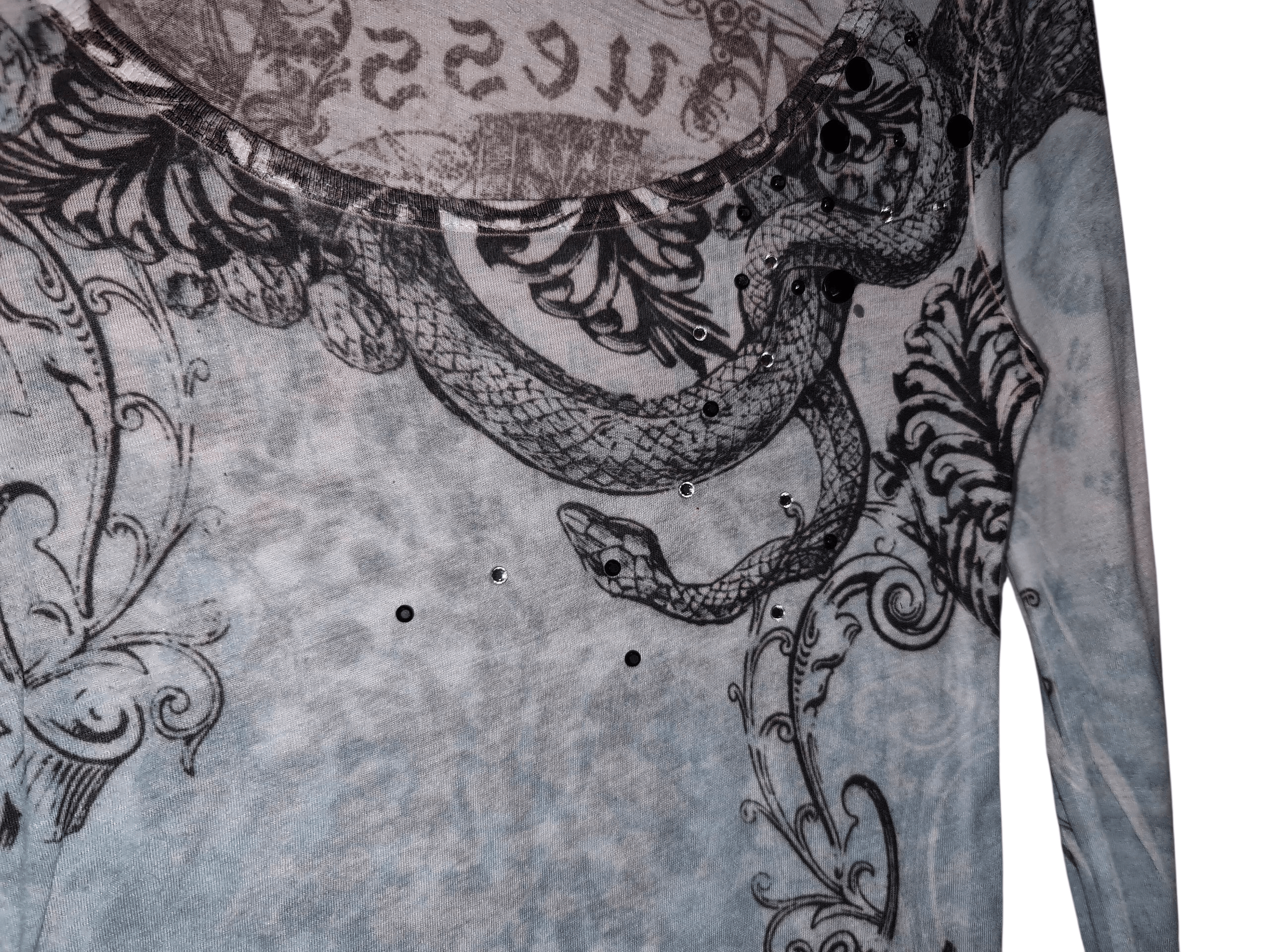 Guess Guess Mystic Snake Y2k Rock Affliction Pastel Longsleeve Size S / US 4 / IT 40 - 5 Thumbnail