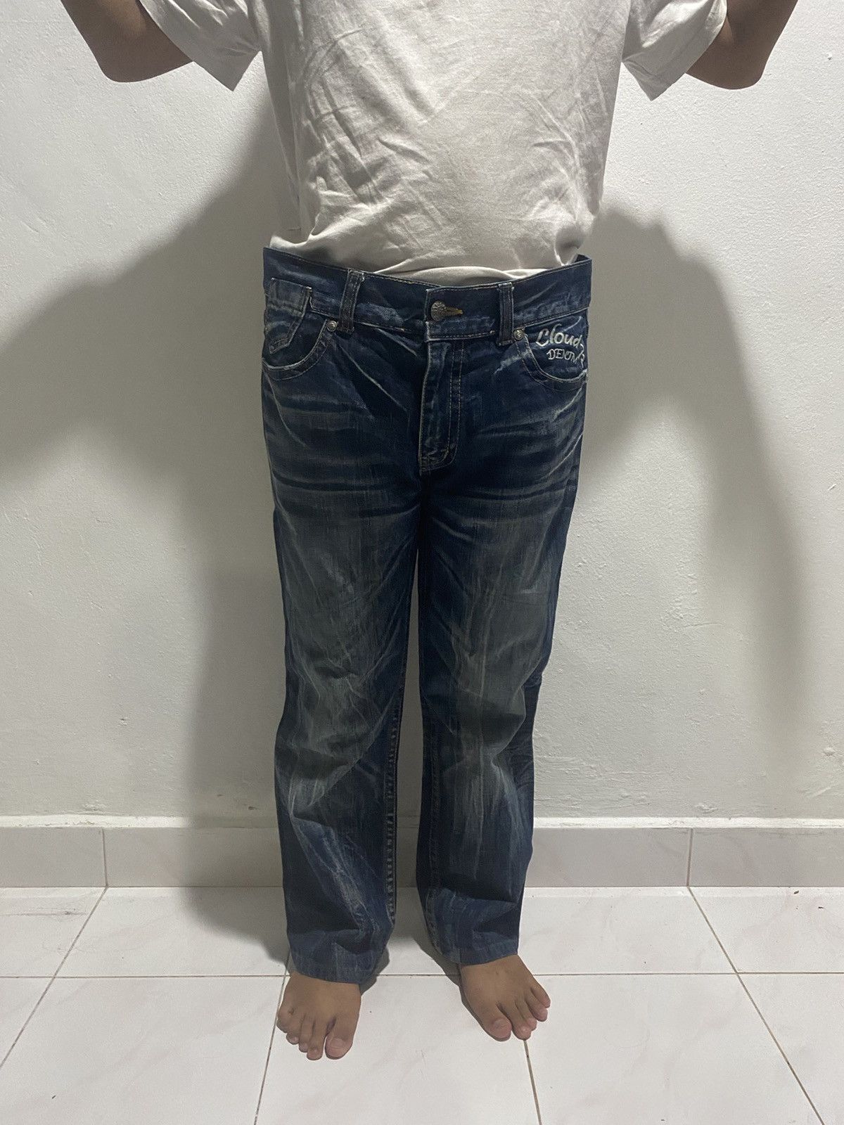 If Six Was Nine × Japanese Brand × Tornado Mart Baggy Jeans Cloud72 Skull Patch Distressed Design Size US 36 / EU 52 - 18 Thumbnail