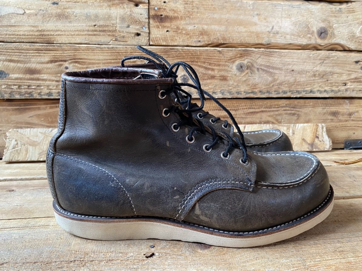 Red Wing Redwing moc-toe charcoal rough leather boots sz12D Size US 12 / EU 45 - 8 Thumbnail