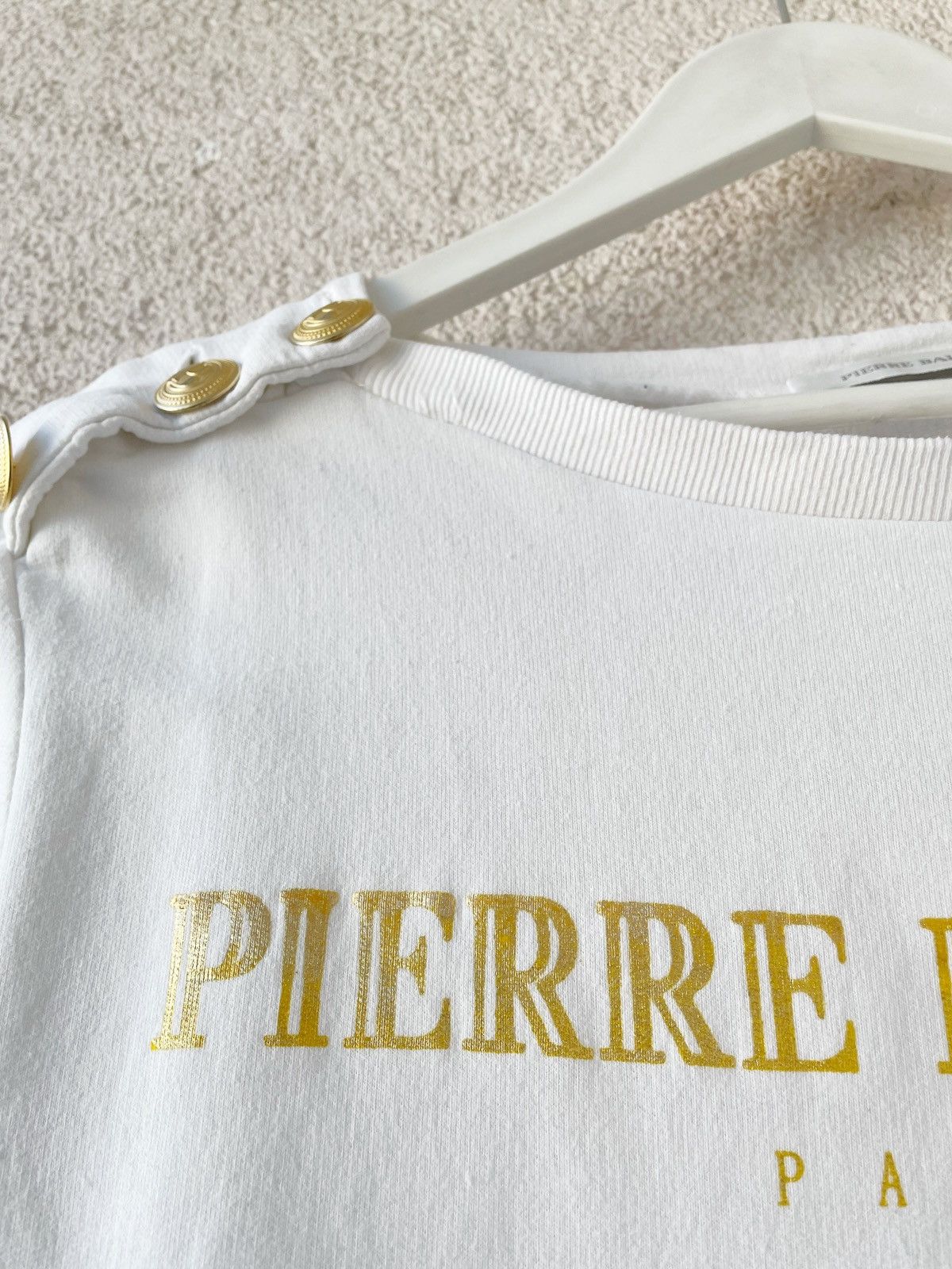 Pierre Balmain Pierre Balmain Big Logo White Women Sweatshirt Size 40/L Size L / US 10 / IT 46 - 5 Thumbnail