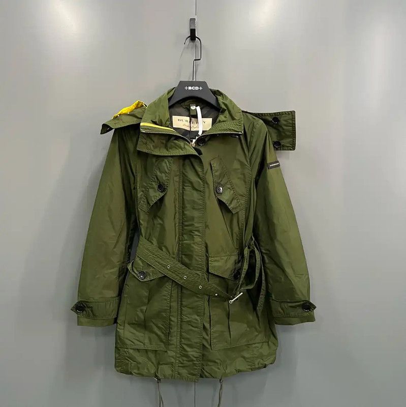 Burberry Burberry Military Green Cotton Long Coat Size ONE SIZE - 1 Thumbnail