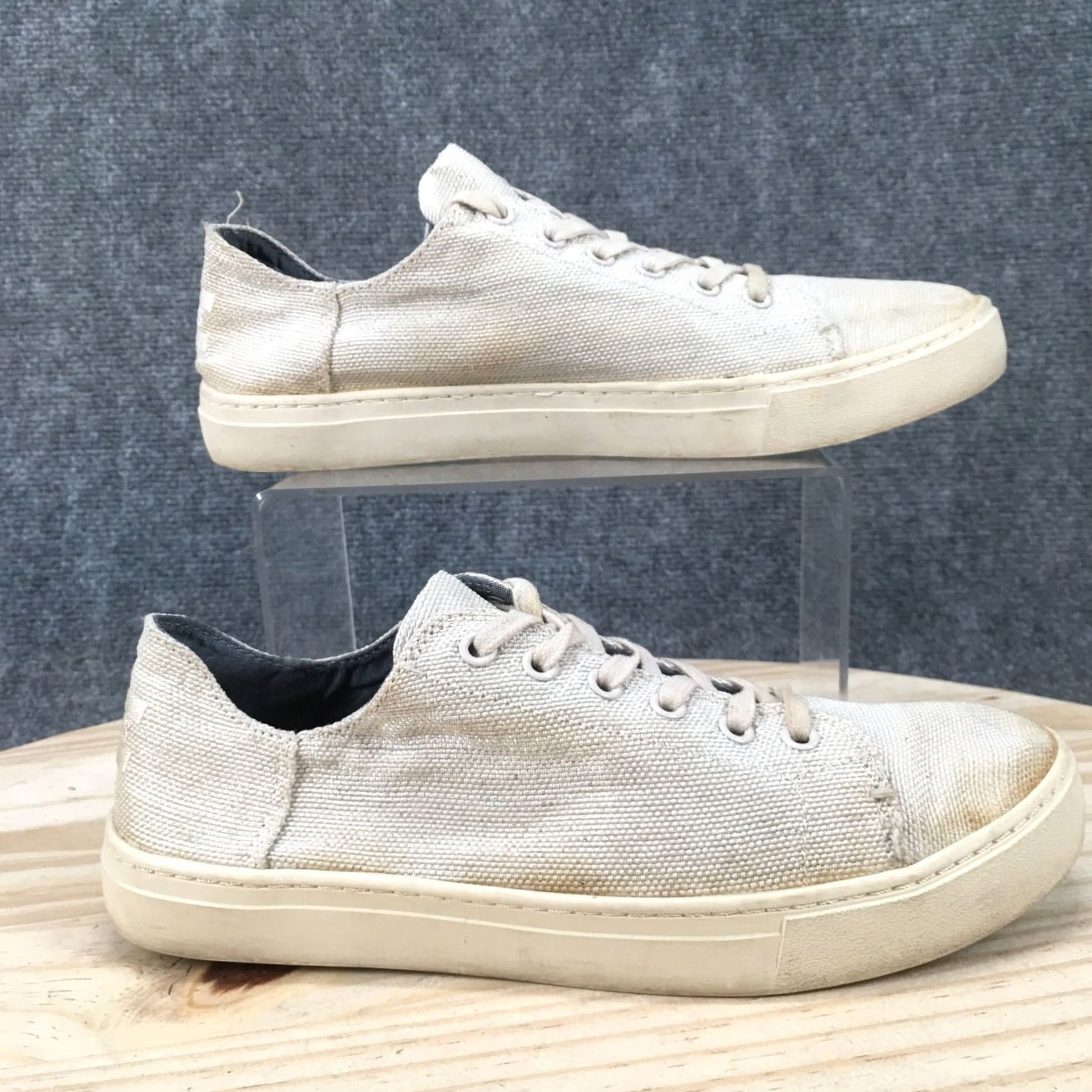 Toms TOMS Womens Lenox Low Top Lace Up Sneakers White Fabric Casual Shoes Size 9 Amazon Shoes Womens Sneaker Comfort Casual Size M / US 6-8 / IT 42-44 - 2 Thumbnail