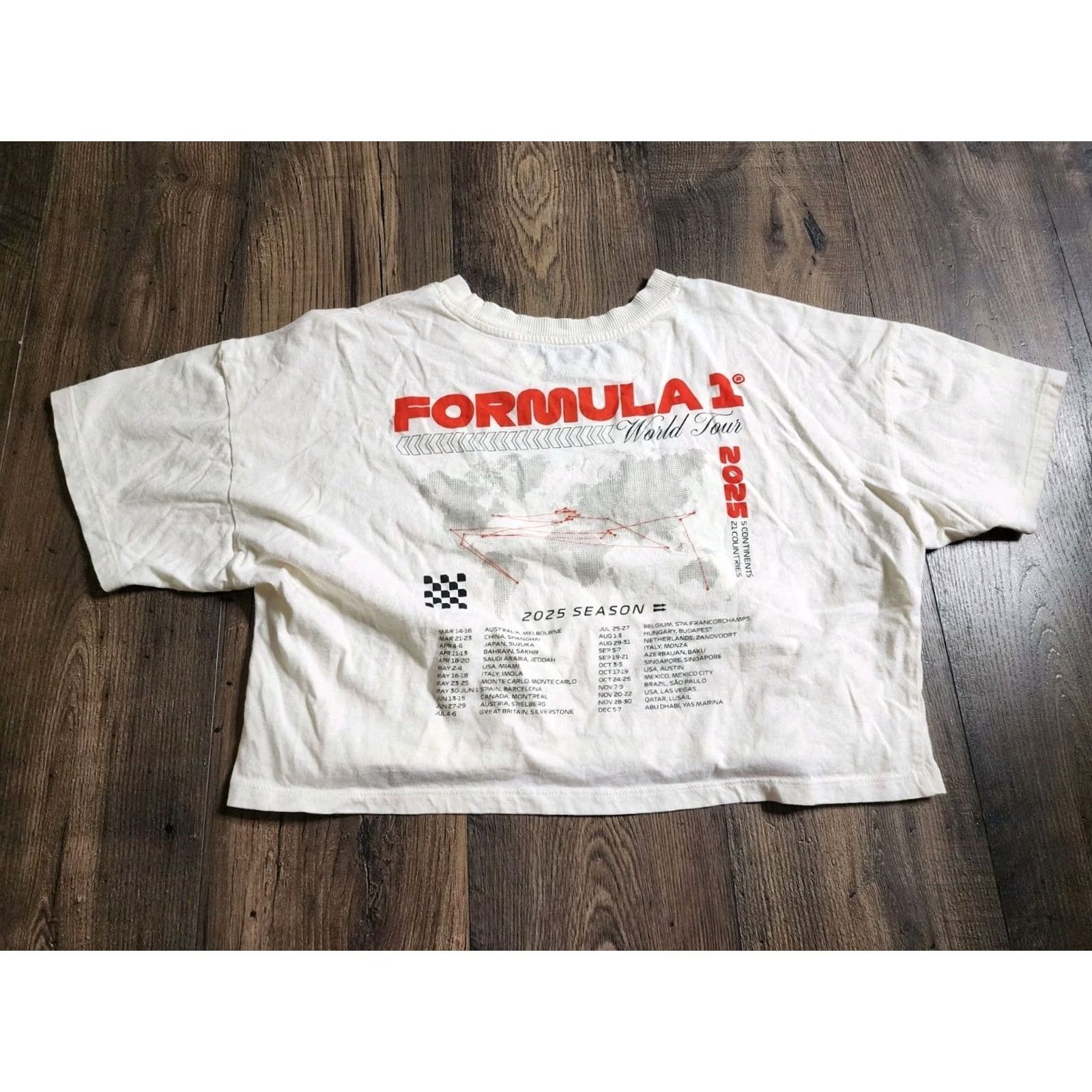 Vintage VINTAGE? Women’s L F1 Racing Formula One 2025 World Tour Cropped T Shirt Double Sided Size L / US 10 / IT 46 - 6 Thumbnail