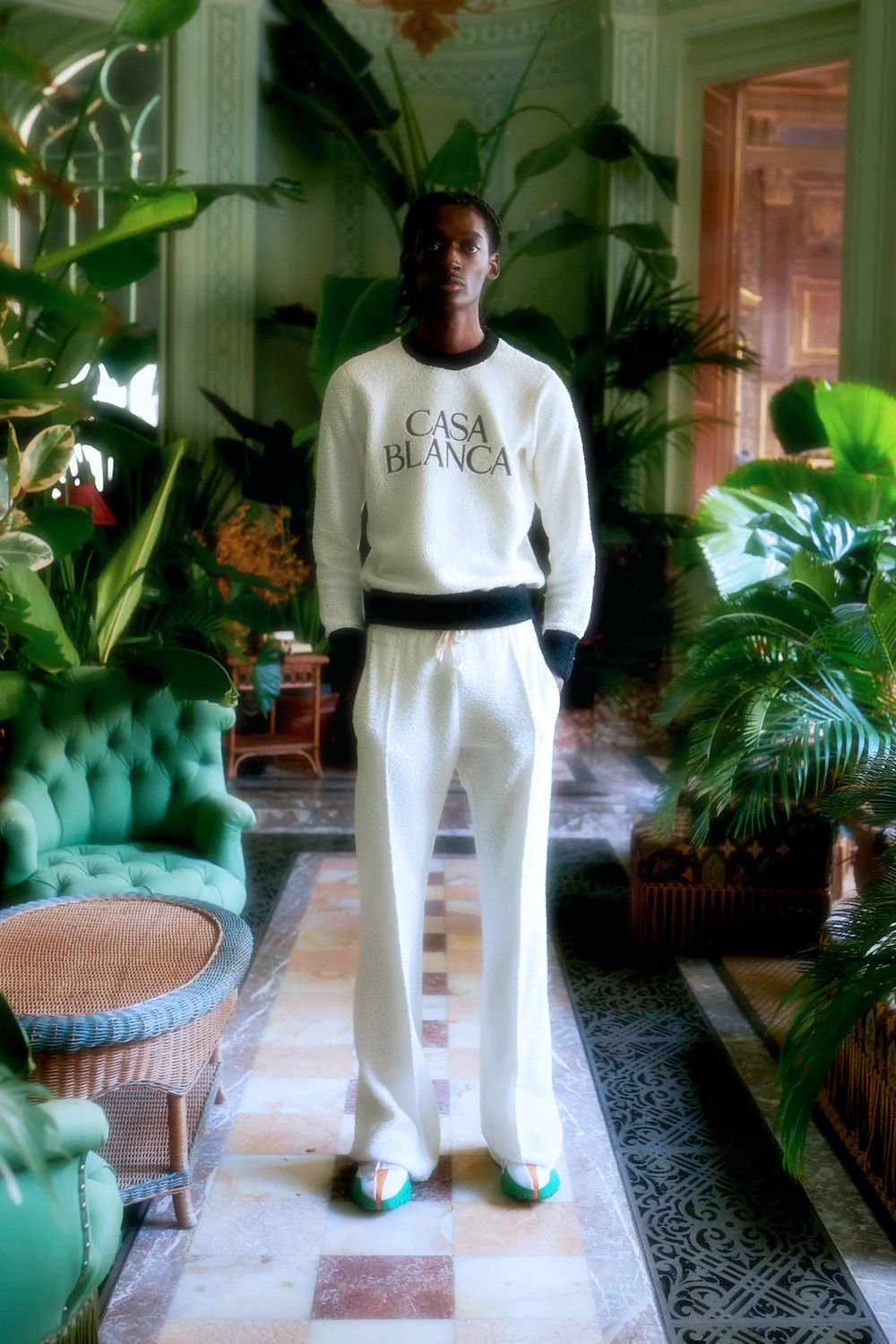Casablanca White Two-Tone Fleece Logo Sweatshirt Size US XXS / EU 40 - 2 Thumbnail