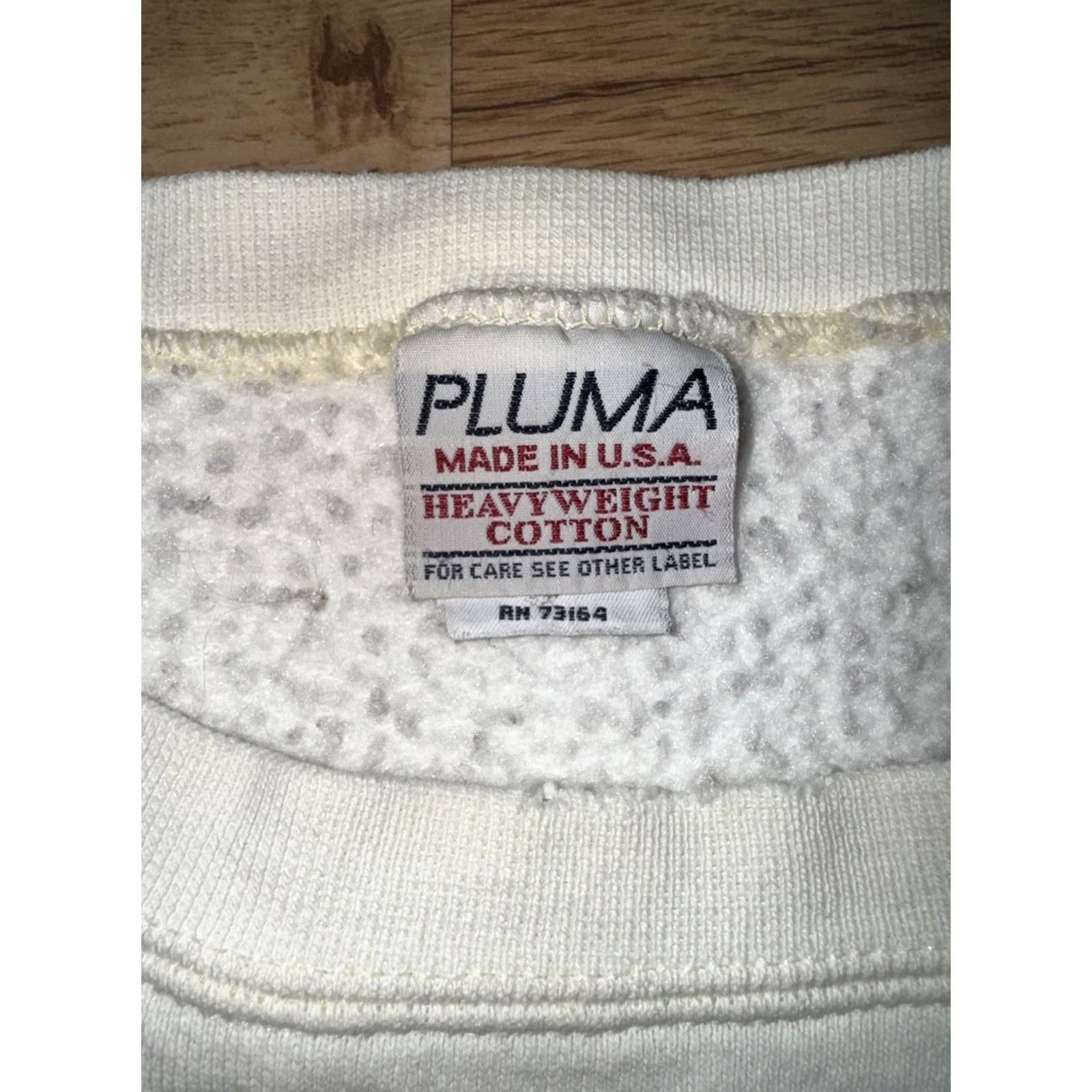 Vintage VINTAGE Pluma Heavyweight Crewneck Sweatshirt Men's L Made In USA White 90s Size US L / EU 52-54 / 3 - 2 Thumbnail
