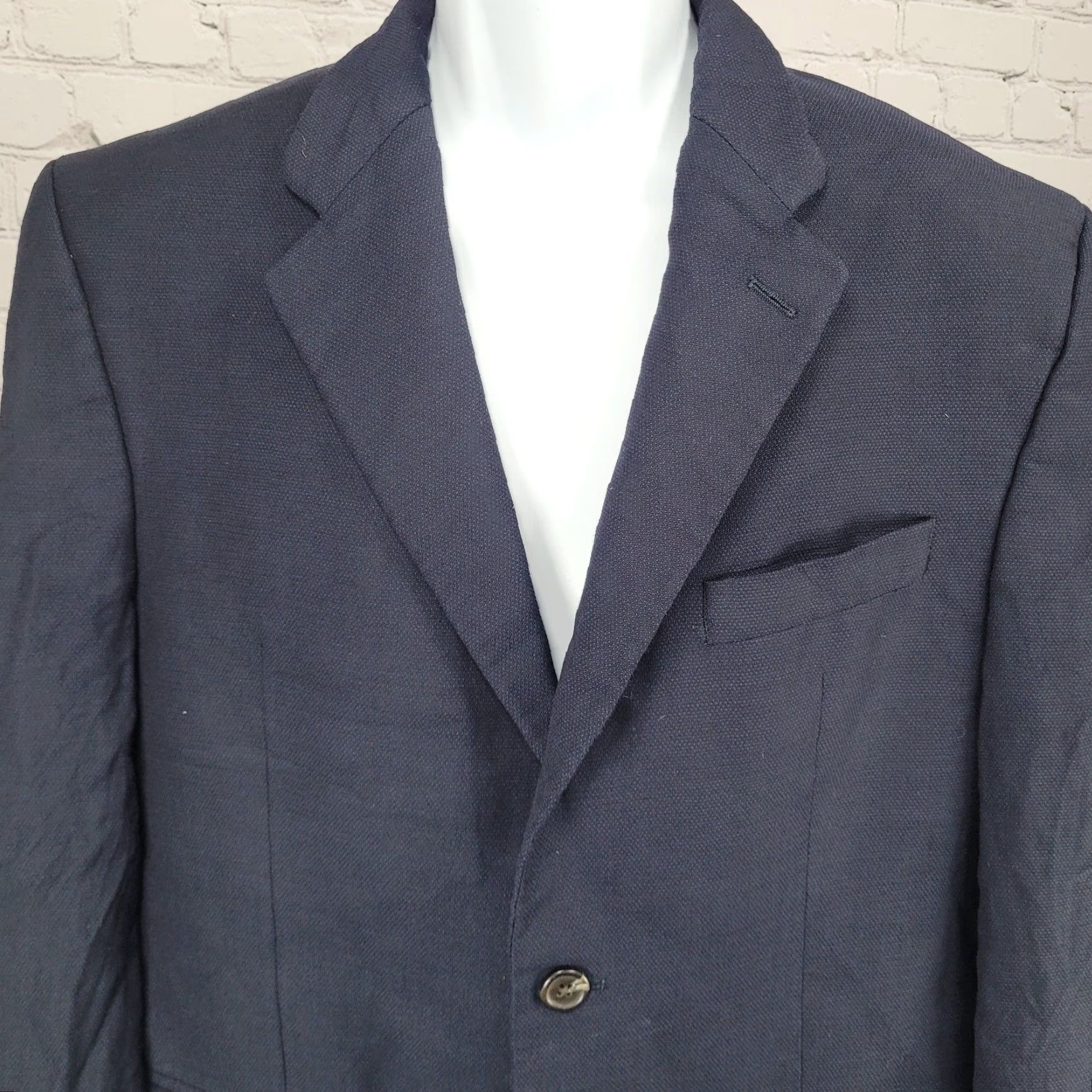 Chaps Chaps Ralph Lauren Navy 100% Wool 2 Button Vented Notch Blazer Sport Coat 41S Size 42R - 7 Thumbnail