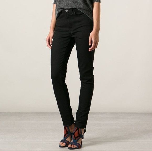 ACNE STUDIOS Black Skinny Mid Rise Ankle Jeans Size 25 Short