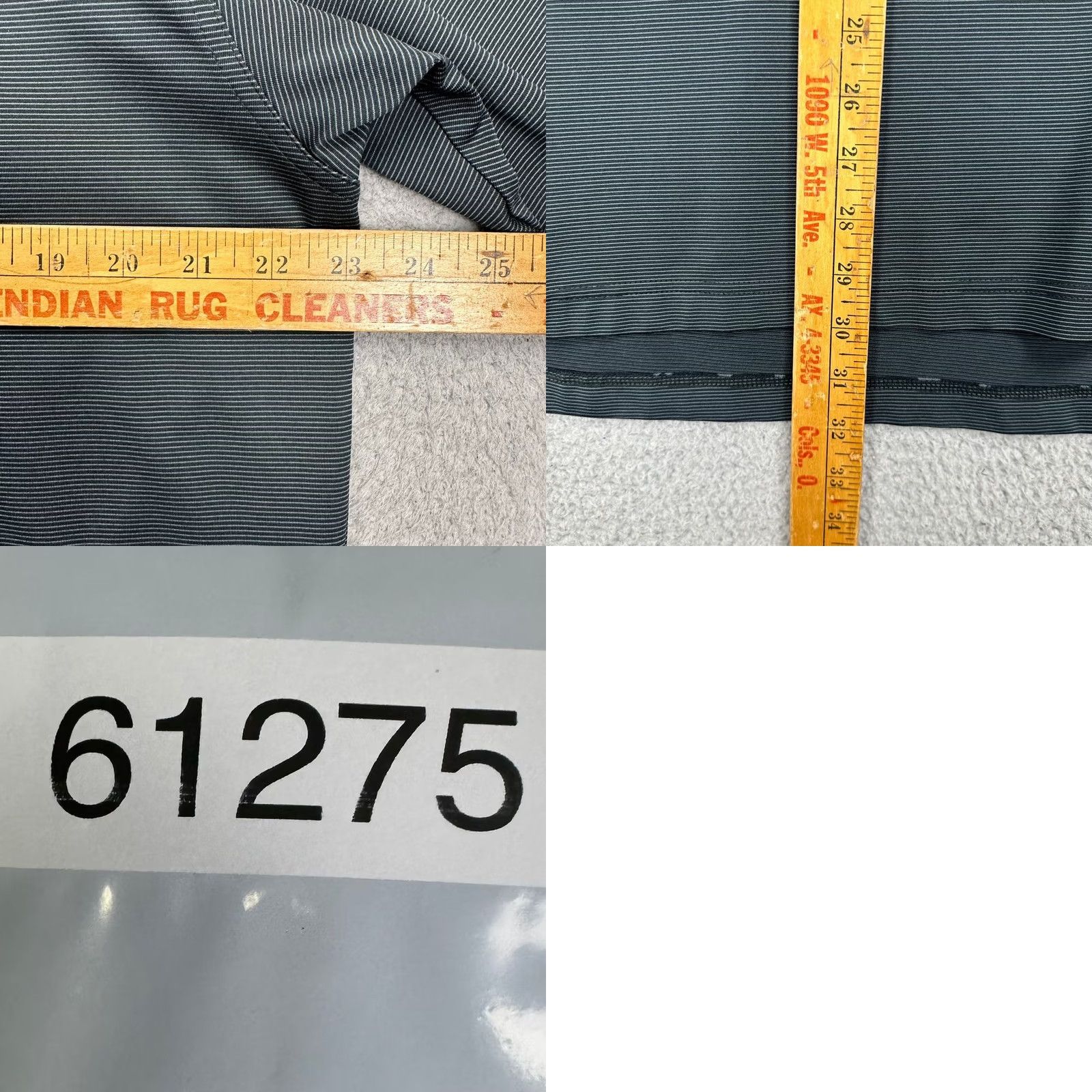Vintage Dunning Golf Polo Shirt Mens Medium Dark Grey Striped Athletic Stretch Short Sleeve Golf Rugby Polo Shirt Size US M / EU 48-50 / 2 - 8 Thumbnail